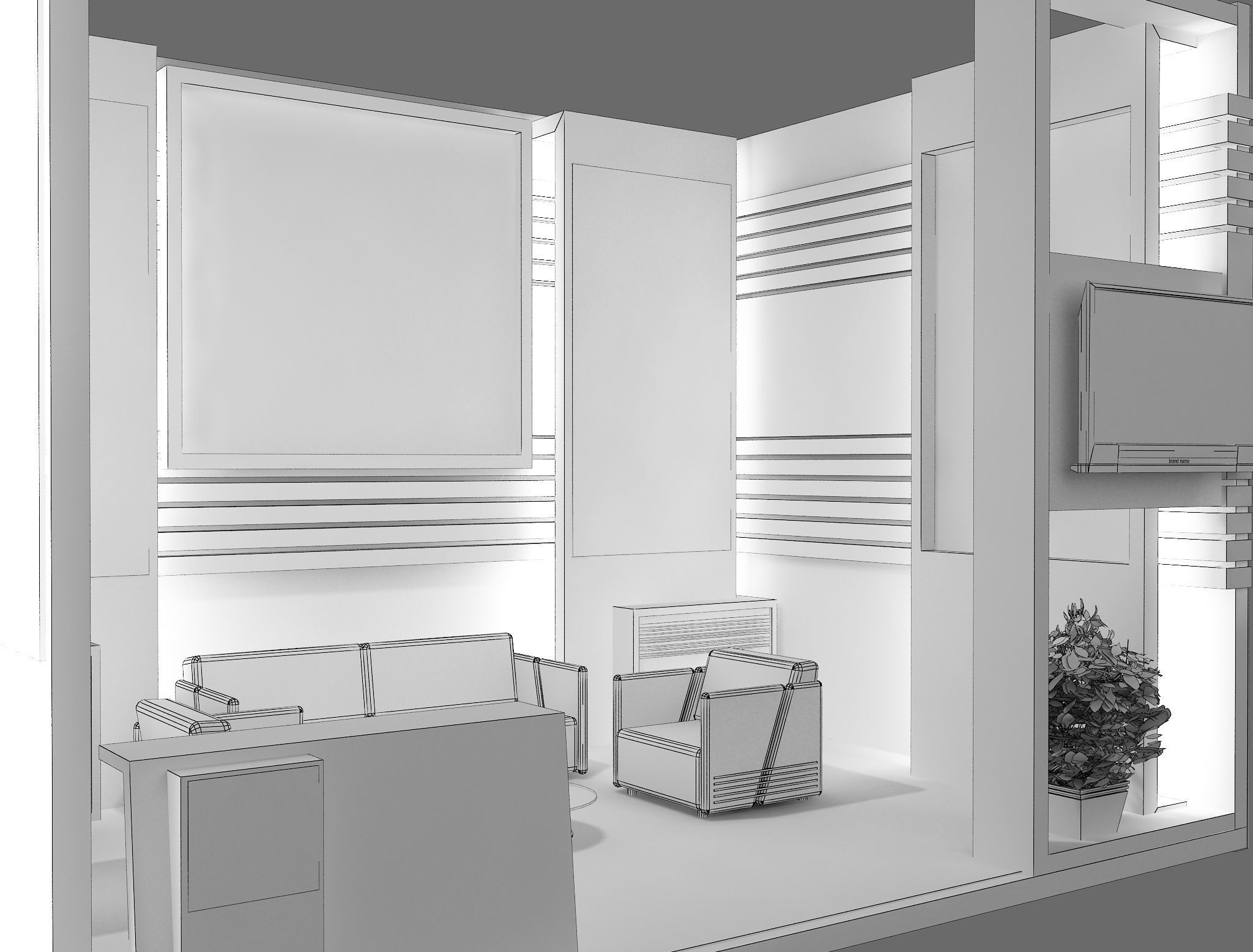 Booth Exhibition Stand a438 3D model_15