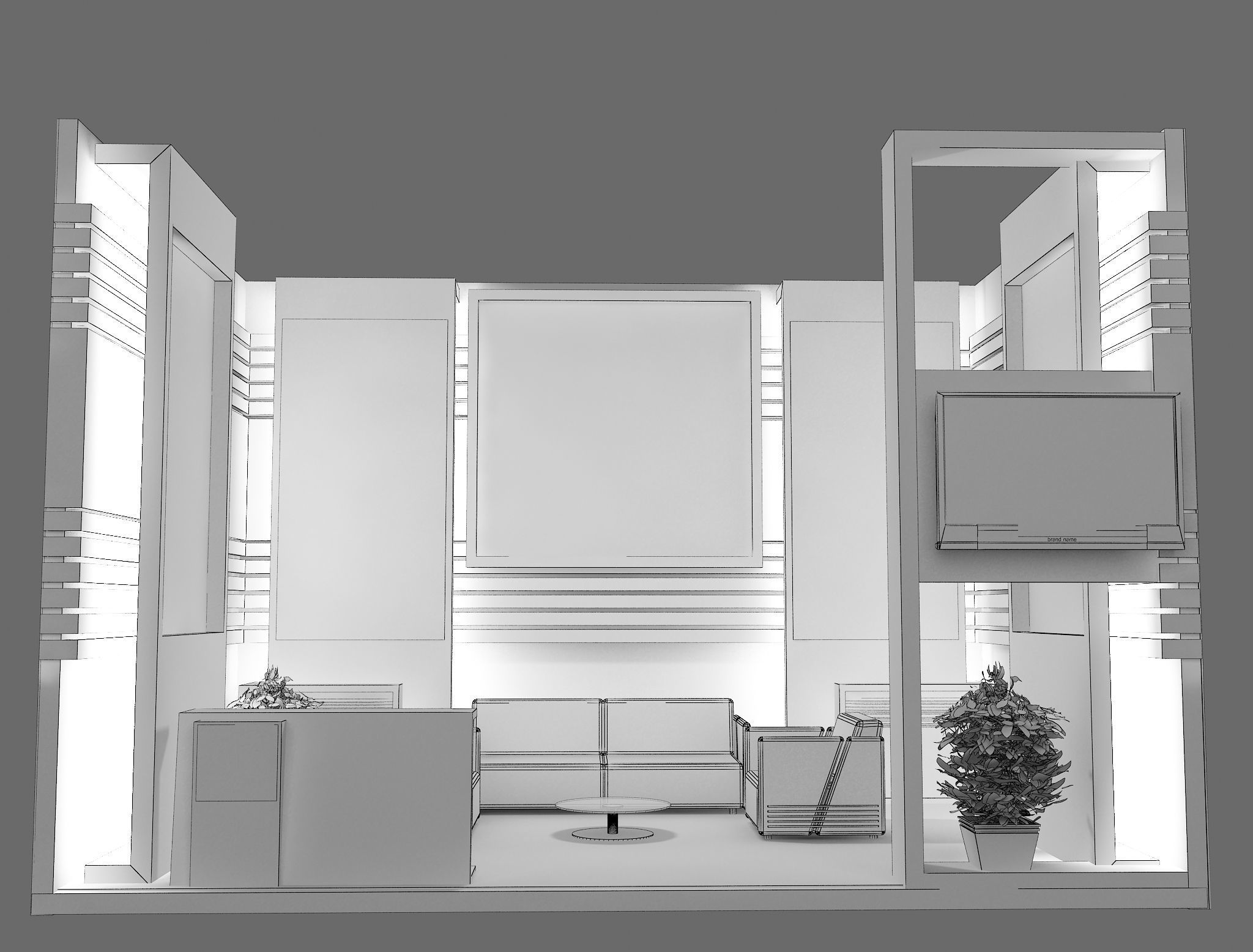 Booth Exhibition Stand a438 3D model_11