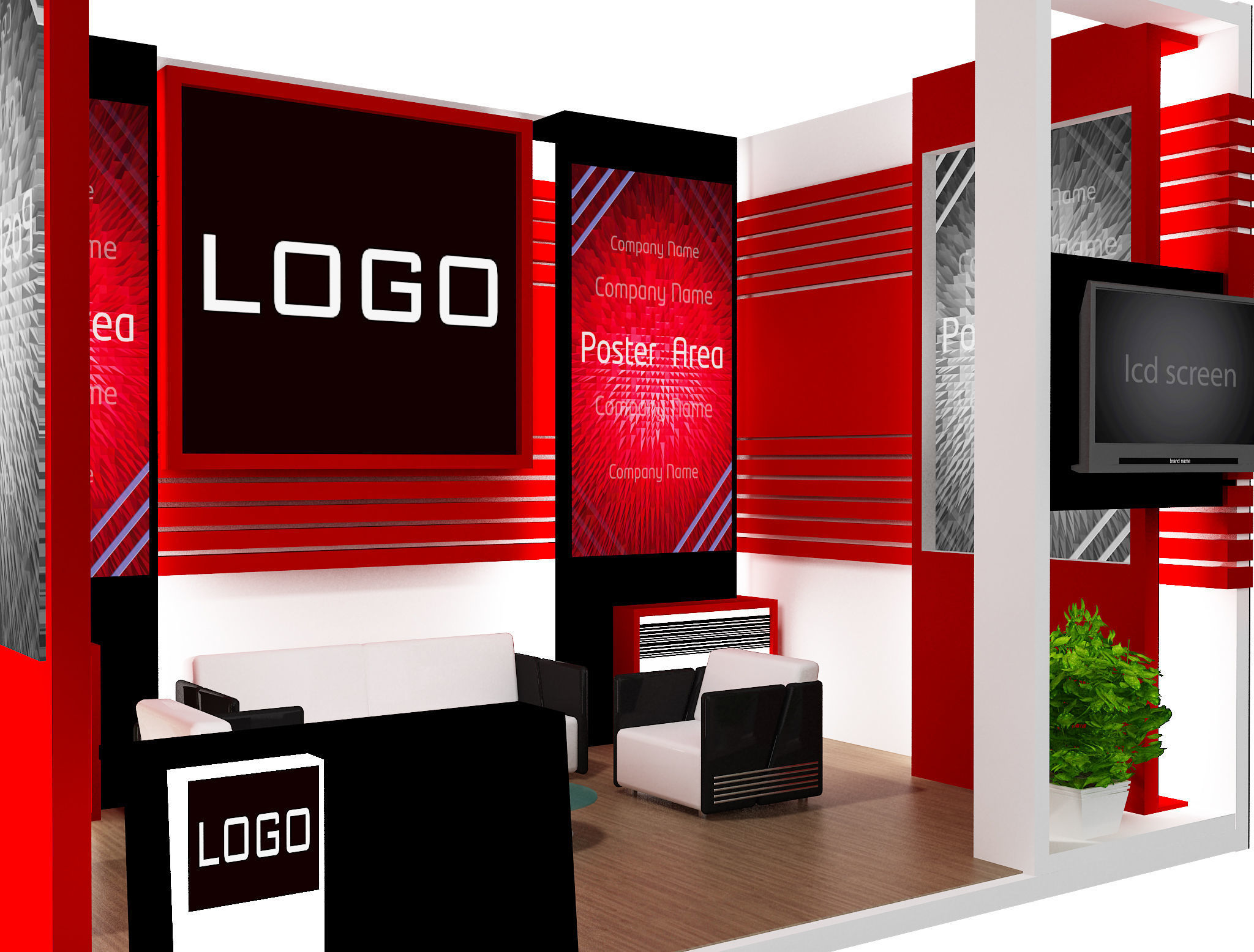 Booth Exhibition Stand a438 3D model_14