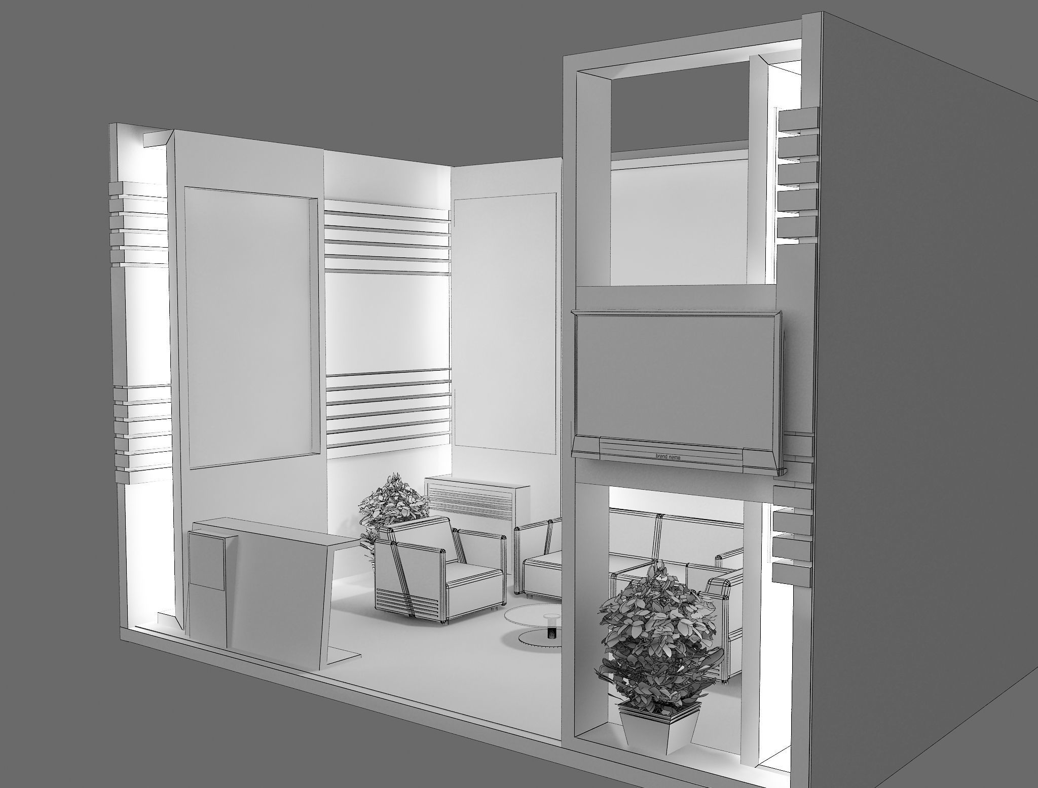 Booth Exhibition Stand a438 3D model_9