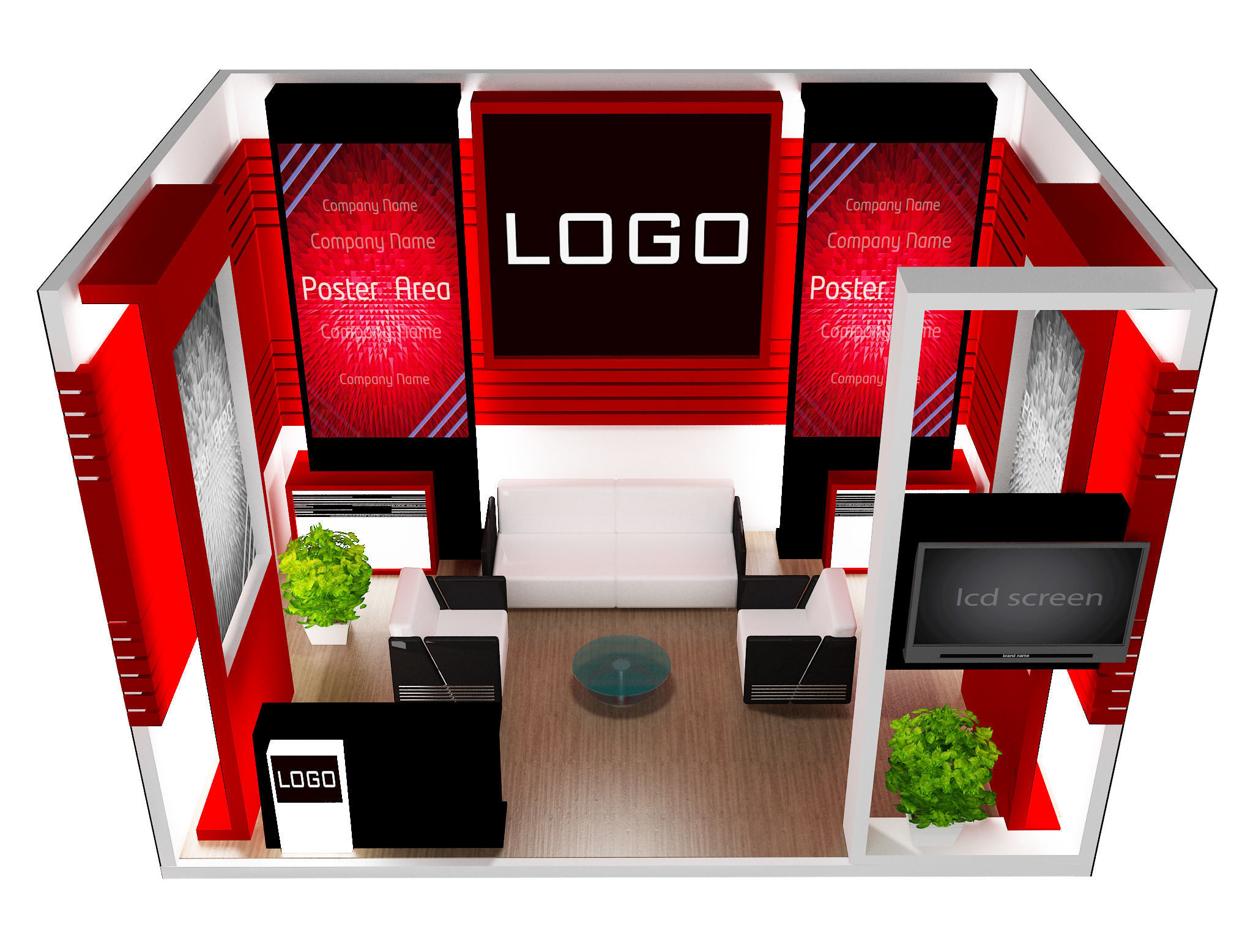 Booth Exhibition Stand a438 3D model_16
