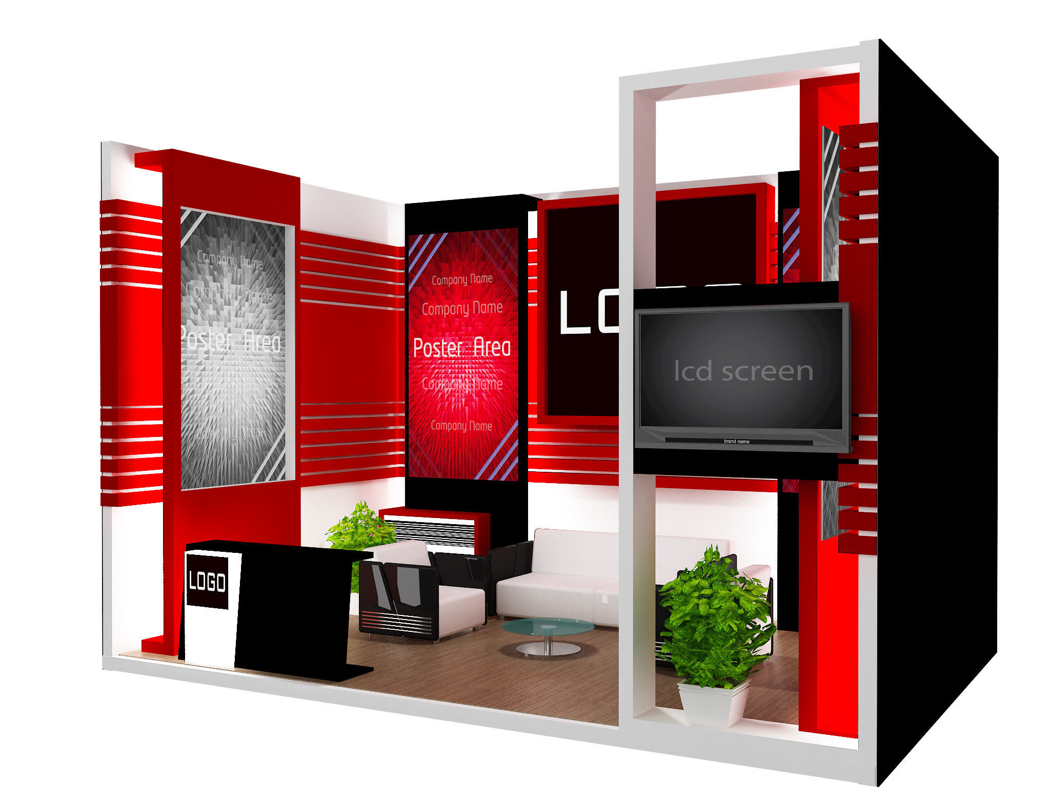 Booth Exhibition Stand a438 3D model_4