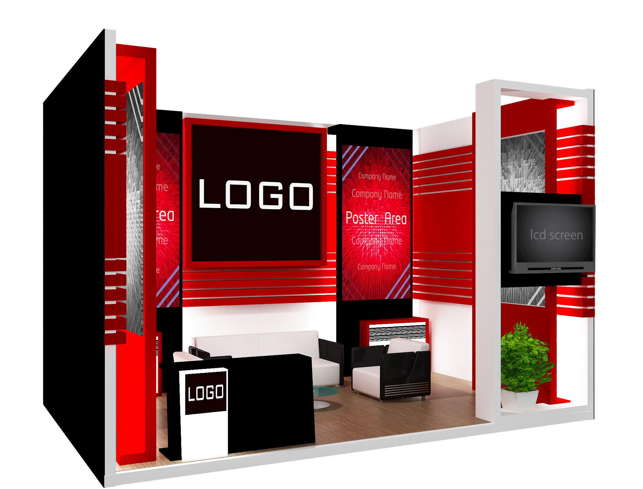 Booth Exhibition Stand a438 3D model_6