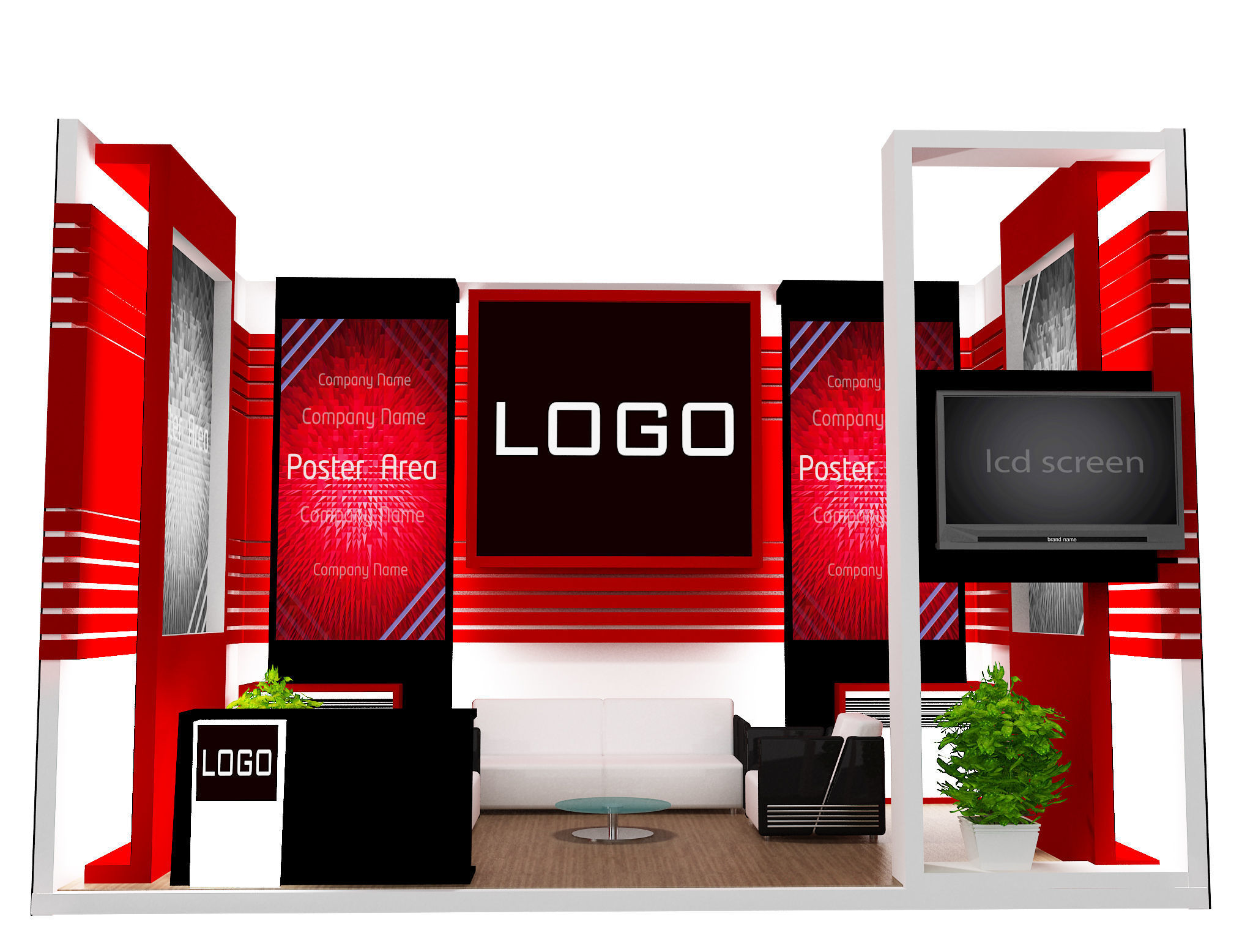 Booth Exhibition Stand a438 3D model_10
