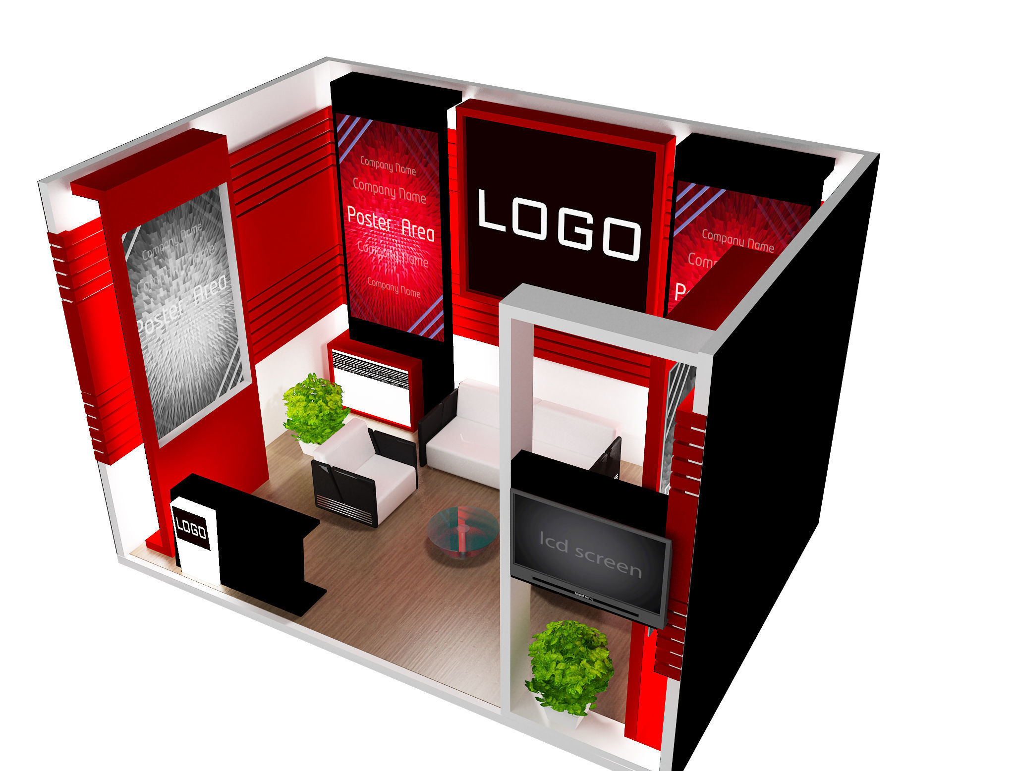Booth Exhibition Stand a438 3D model_2