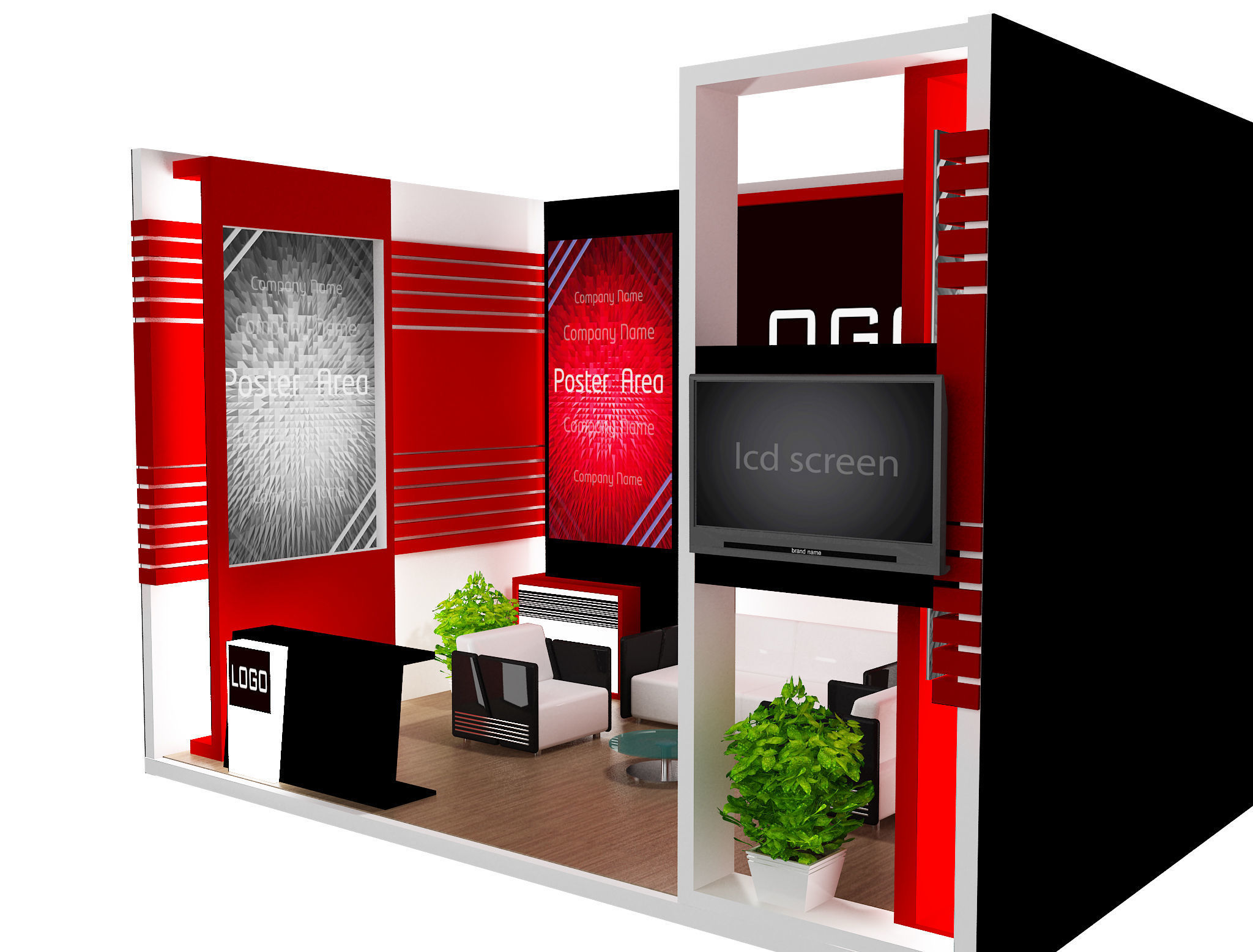 Booth Exhibition Stand a438 3D model_8