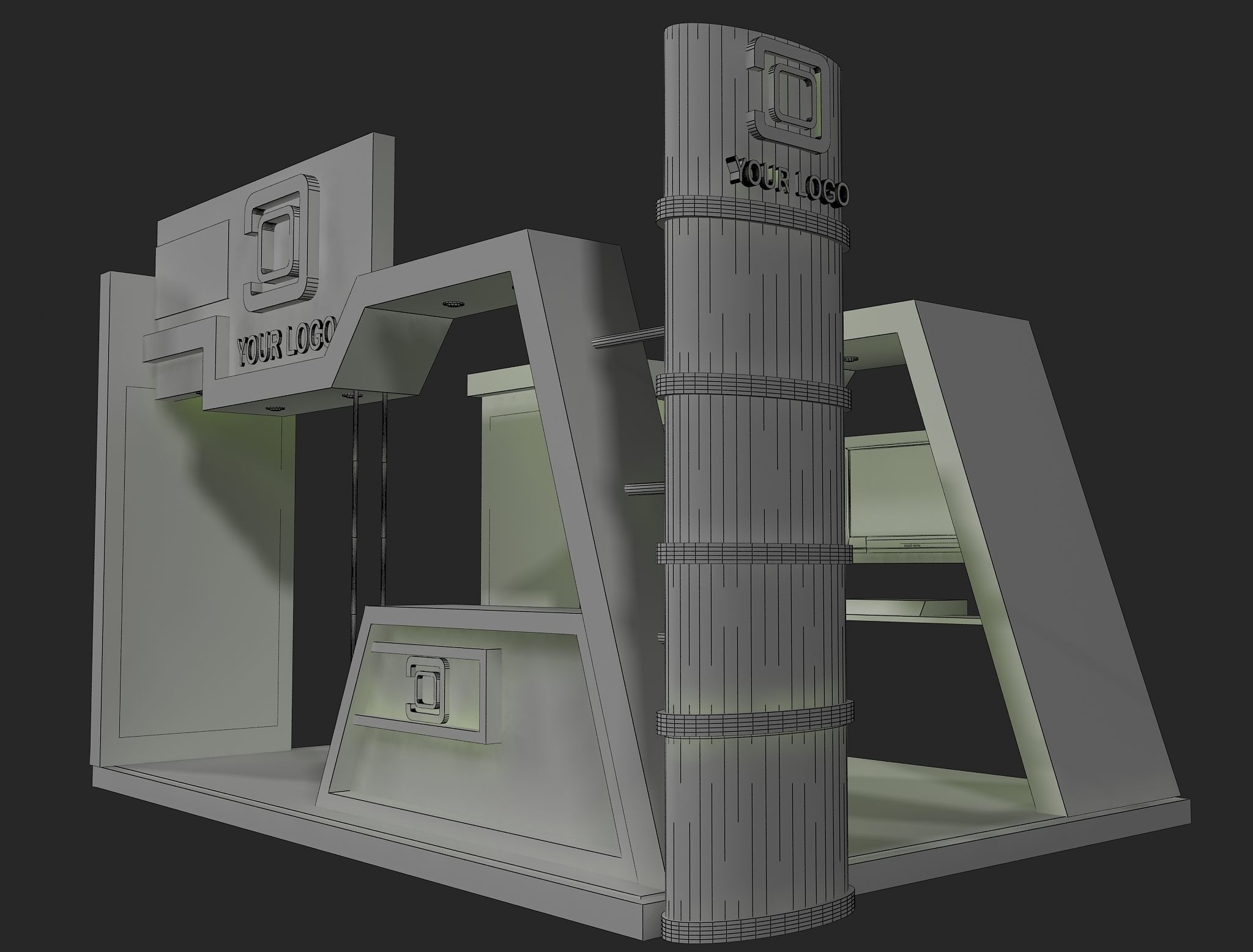 Booth Exhibition Stand a441b 3D model_9