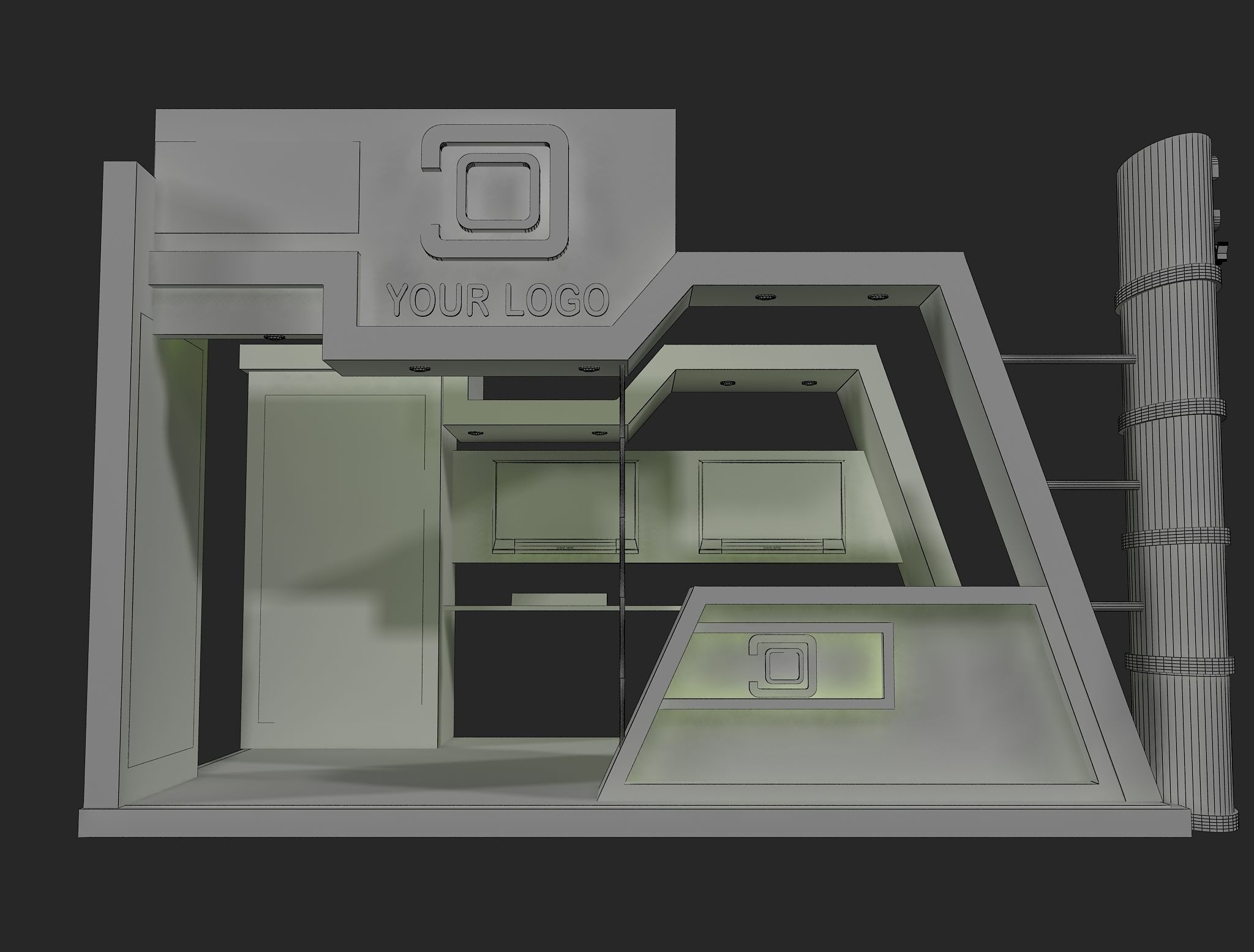 Booth Exhibition Stand a441b 3D model_5