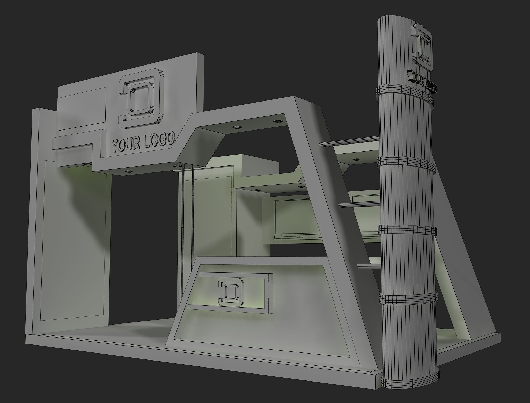 Booth Exhibition Stand a441b 3D model_1