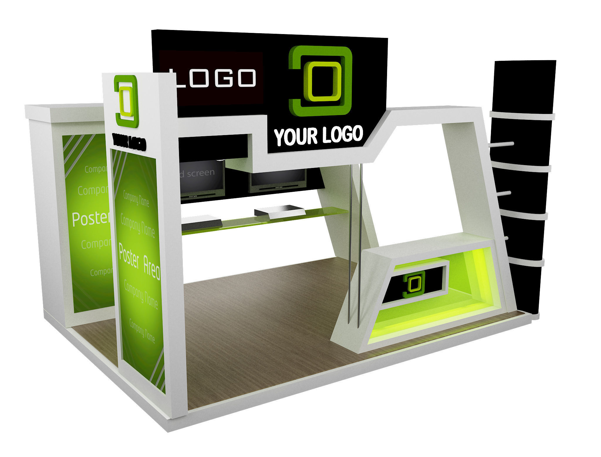 Booth Exhibition Stand a441b 3D model_6