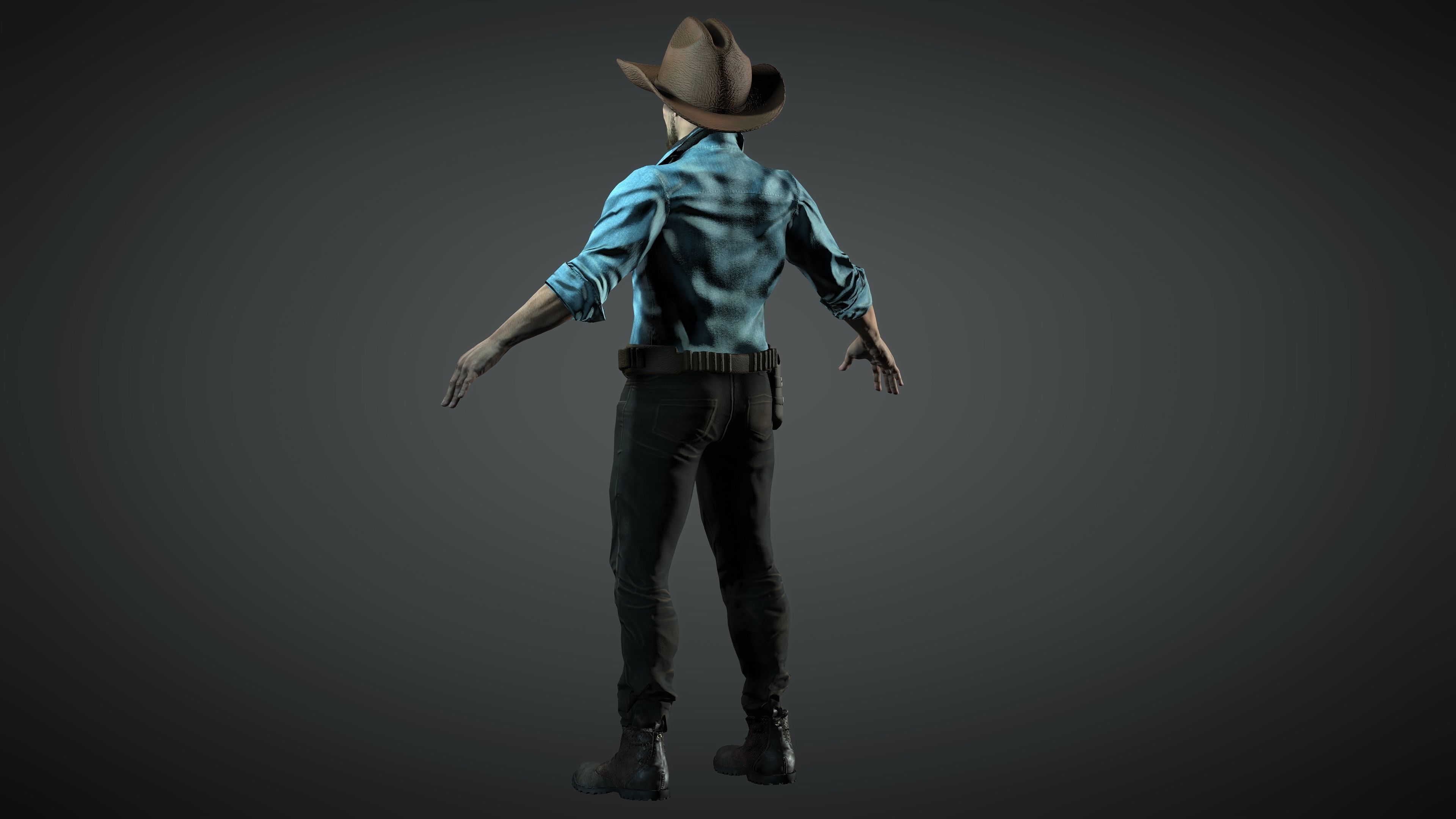 The Cowboy Low-poly 3D model_4