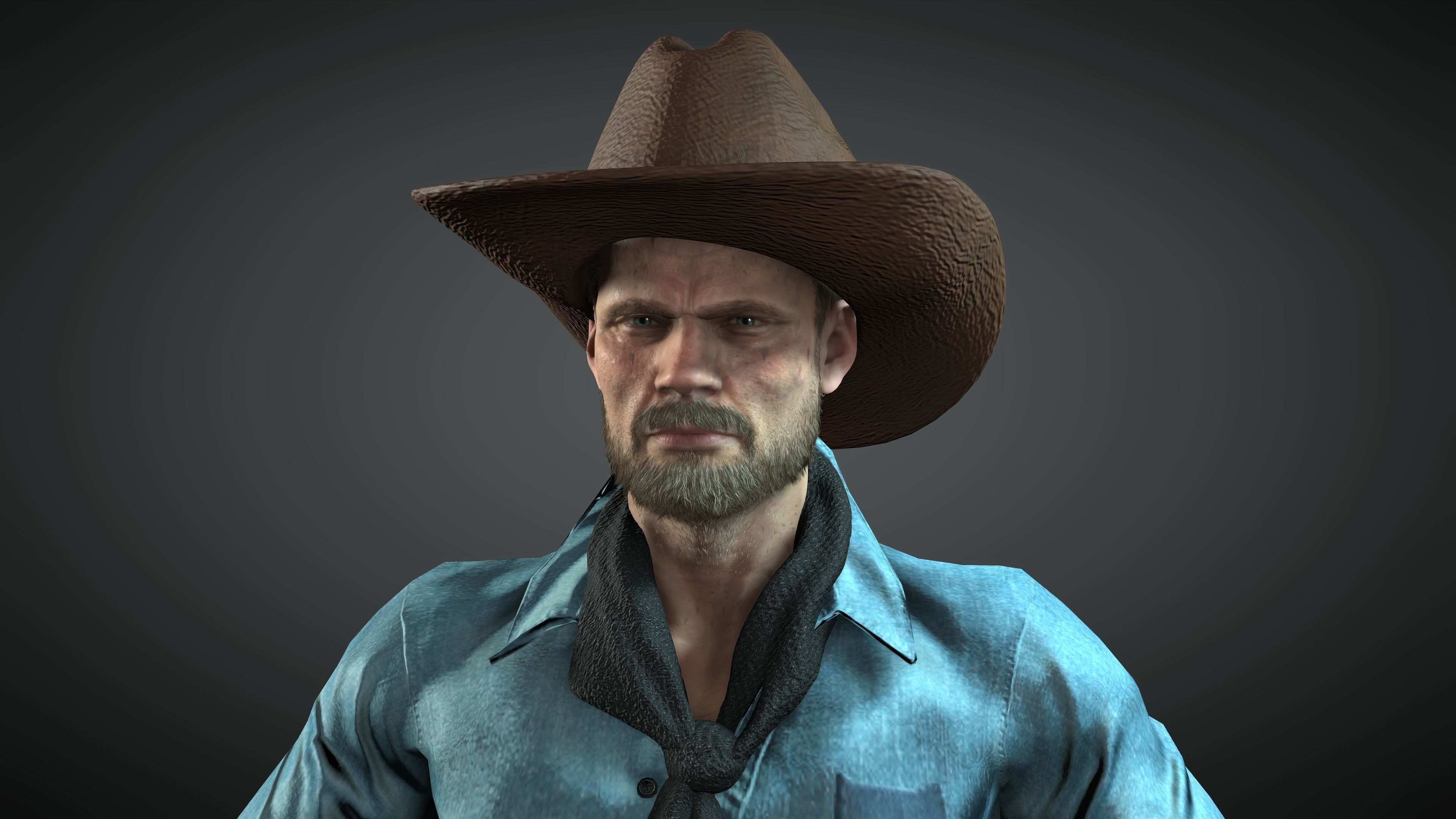 The Cowboy Low-poly 3D model_1