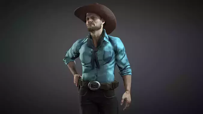 The Cowboy Low-poly 3D model