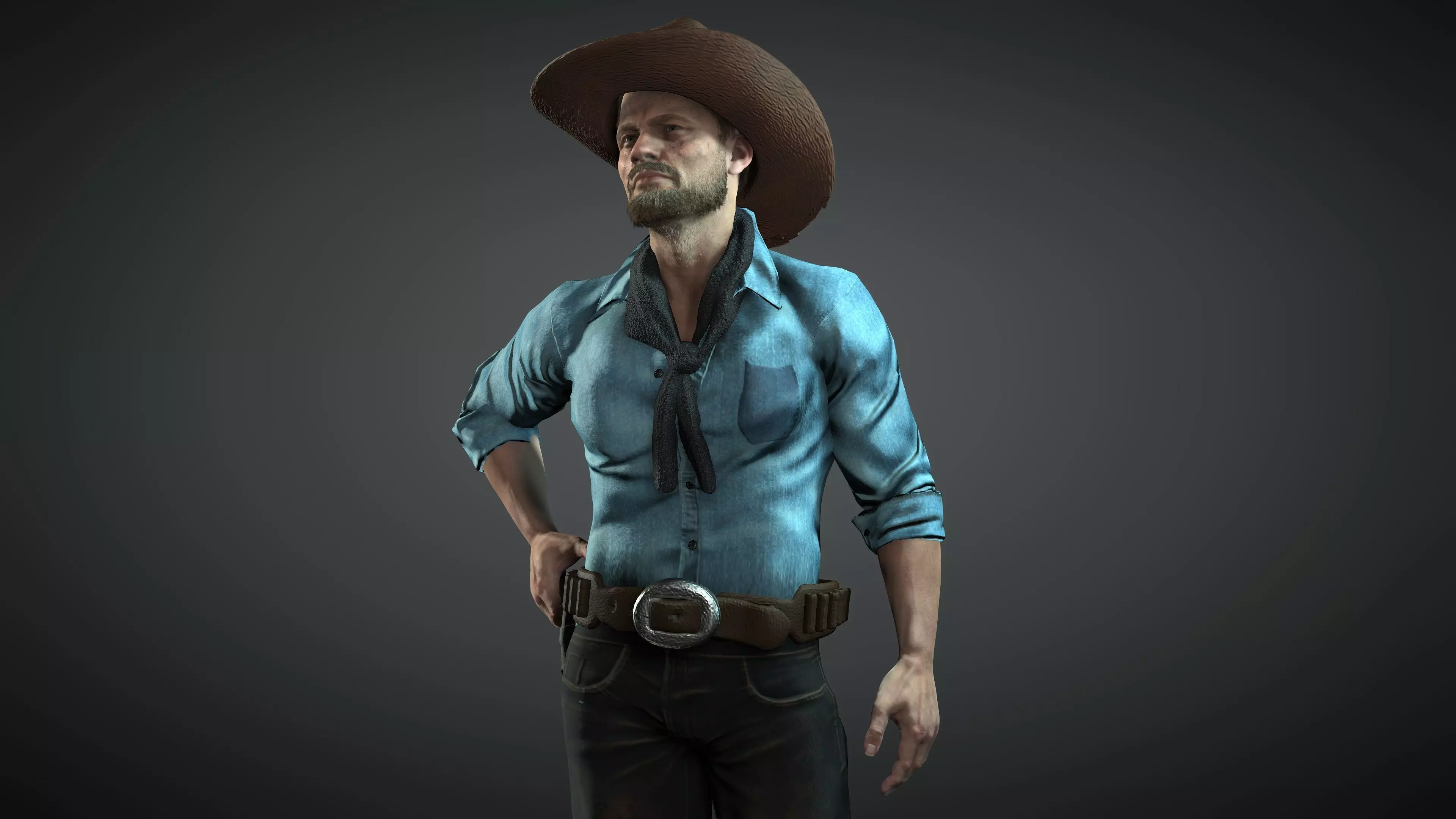 The Cowboy Low-poly 3D model_0