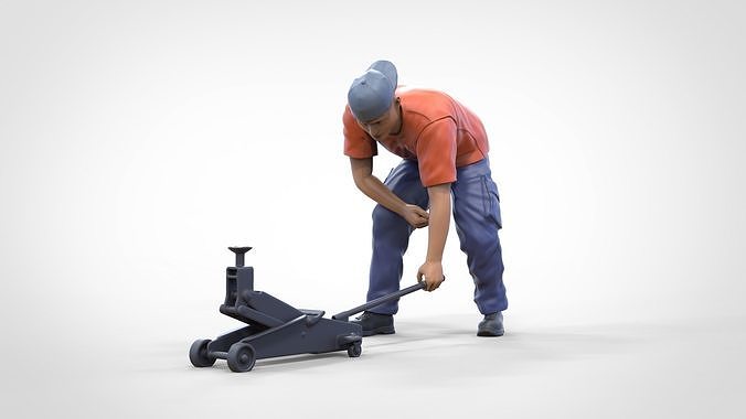 N11 Mechanic with Hydraulic car jack 3D print model 4