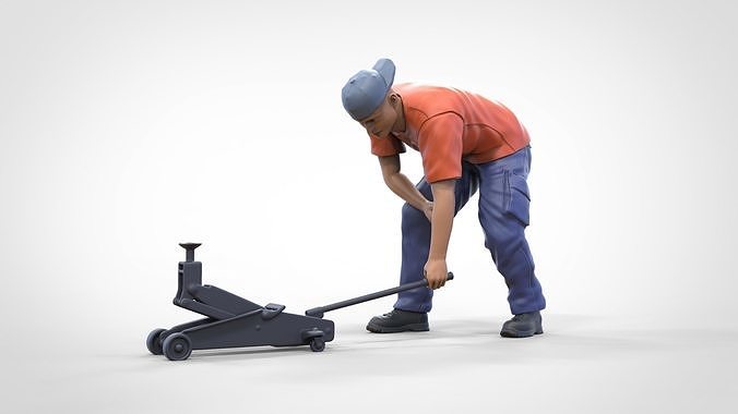N11 Mechanic with Hydraulic car jack 3D print model 5
