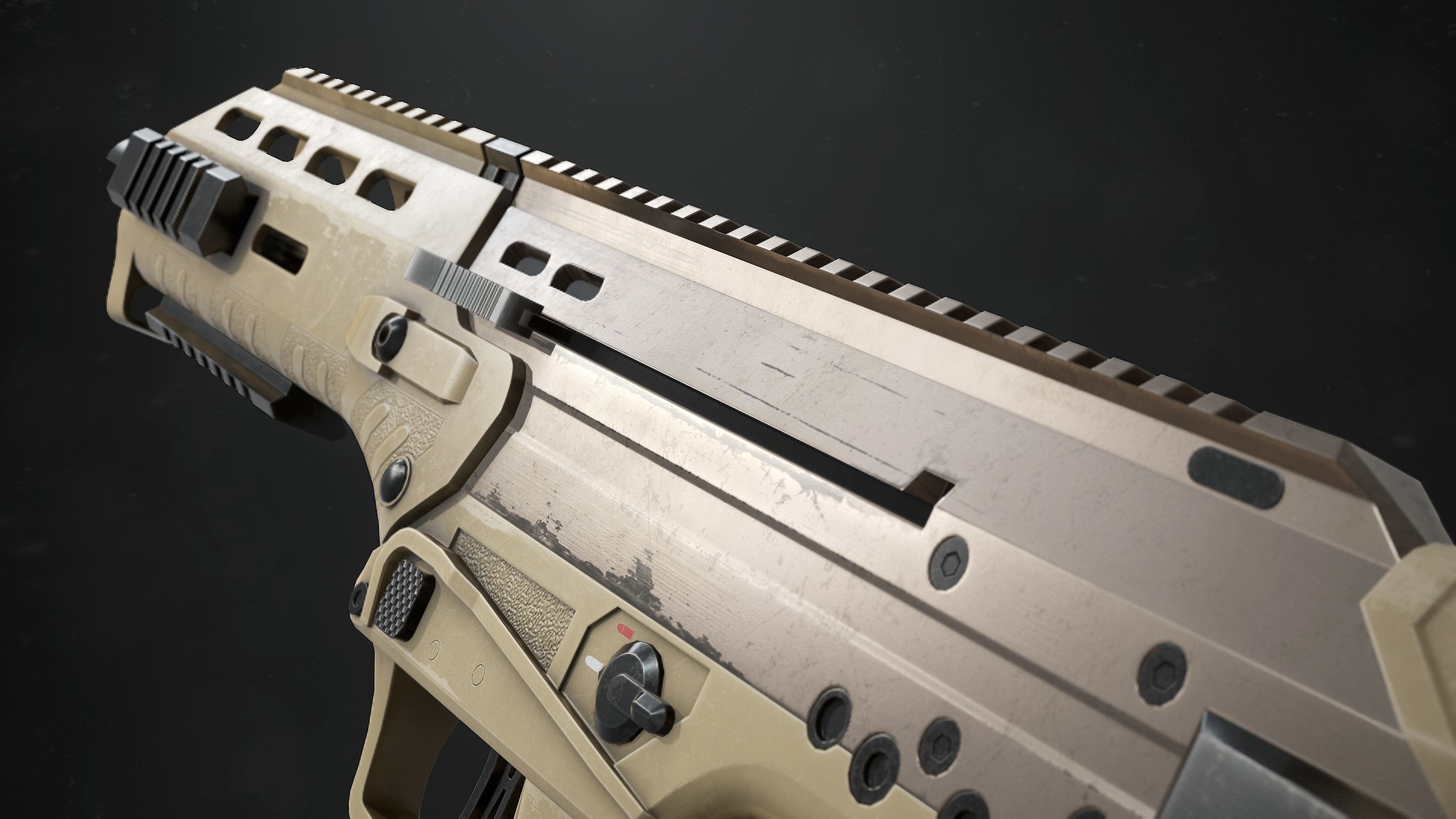 MDR Assault Rifle Low-poly 3D model_4