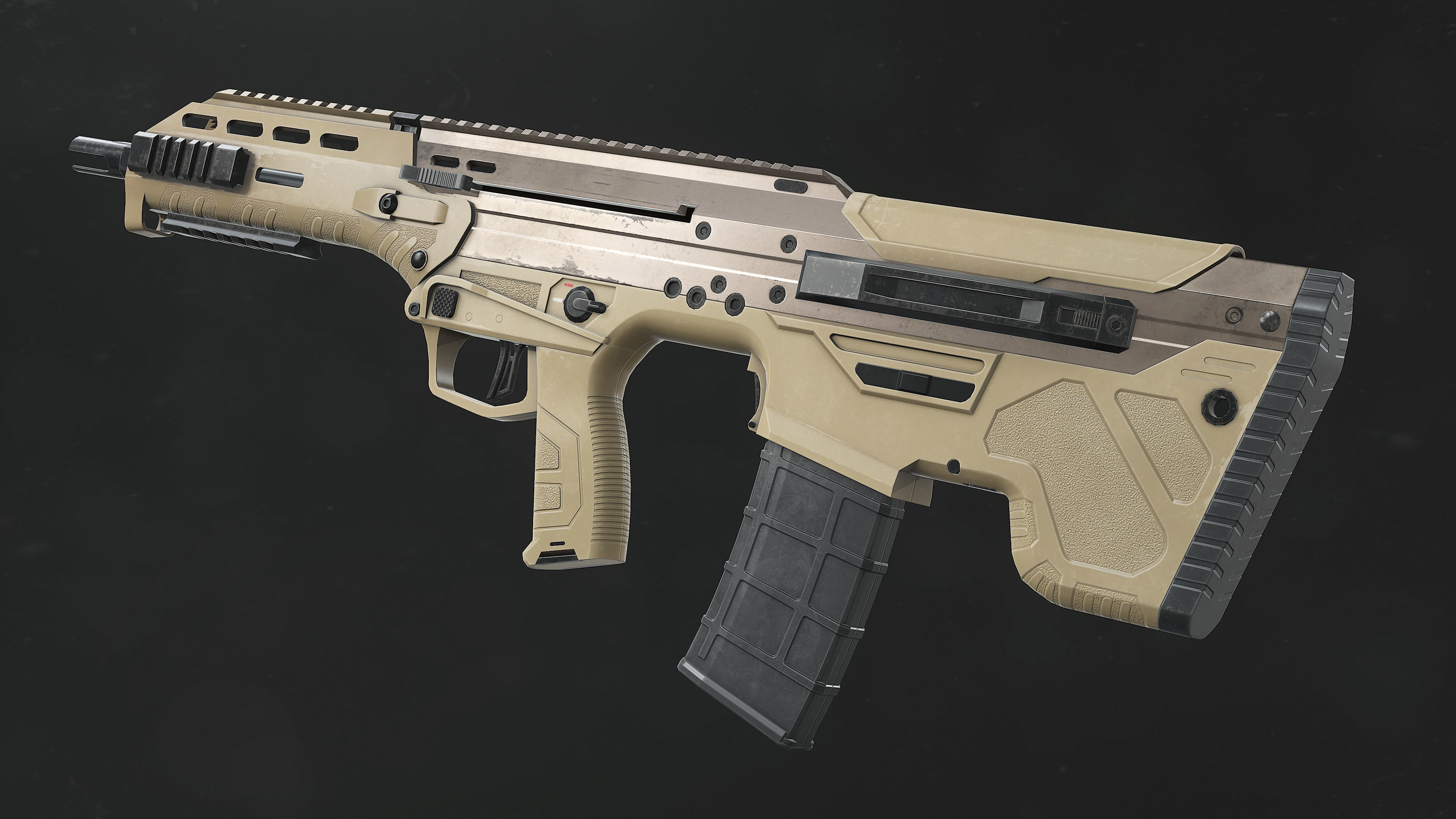 MDR Assault Rifle Low-poly 3D model_3