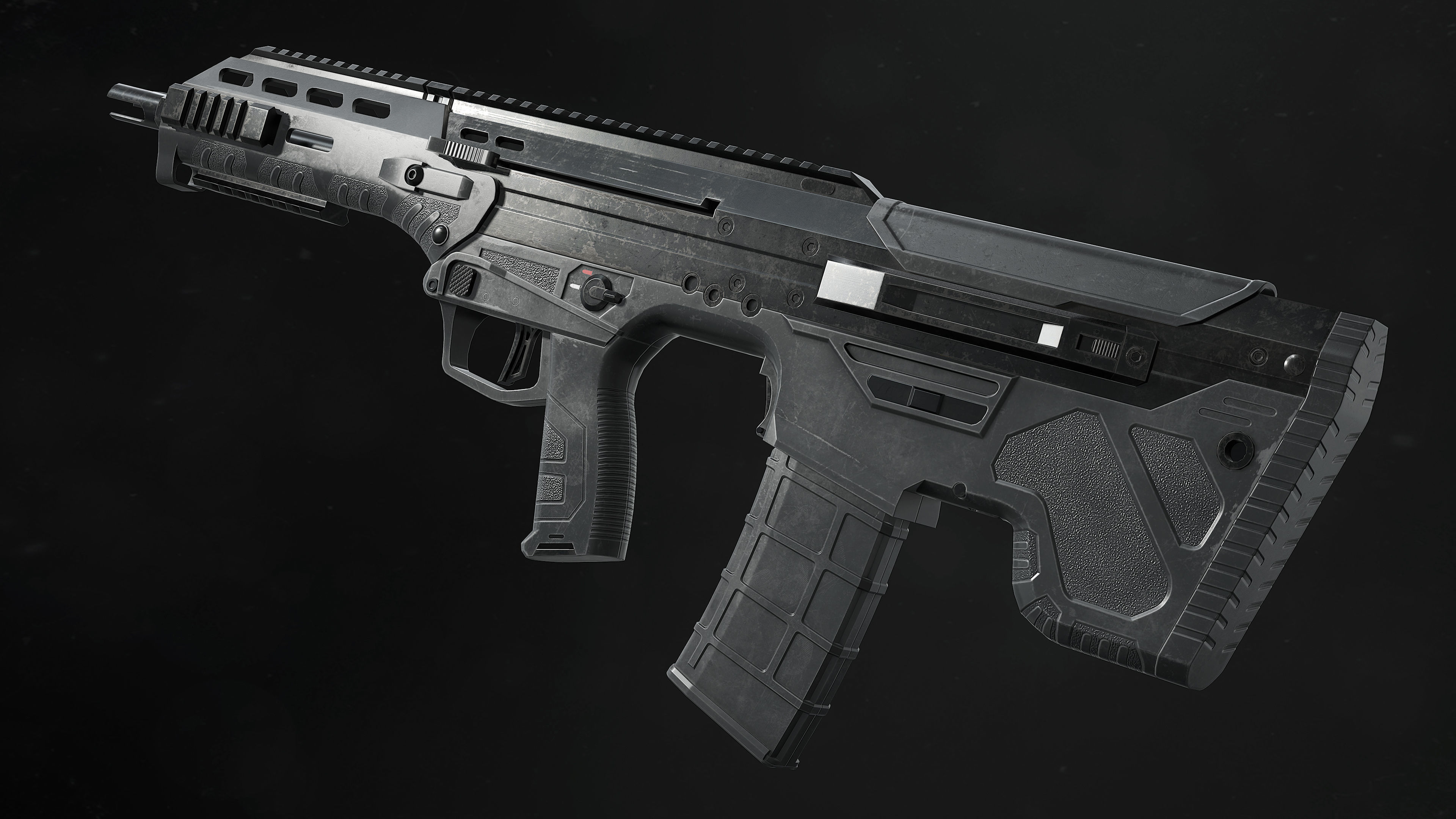 MDR Assault Rifle Low-poly 3D model_9