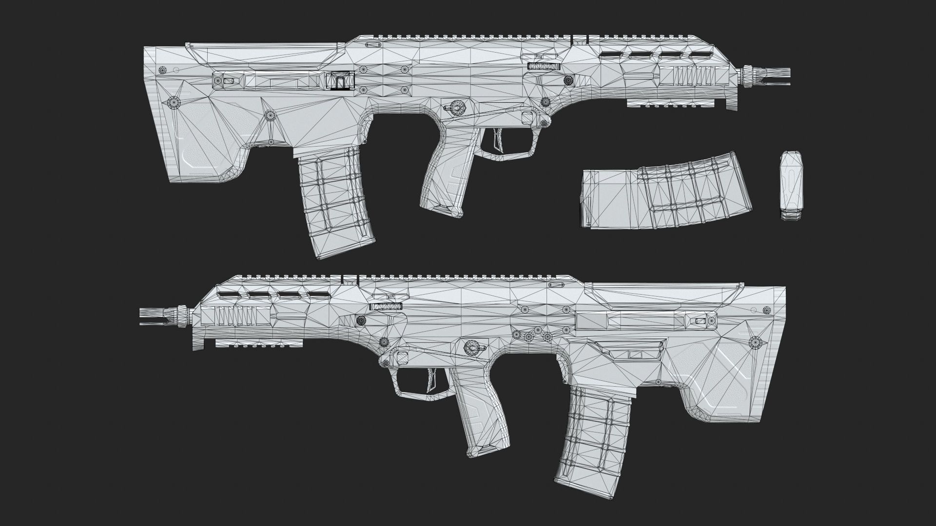 MDR Assault Rifle Low-poly 3D model_10