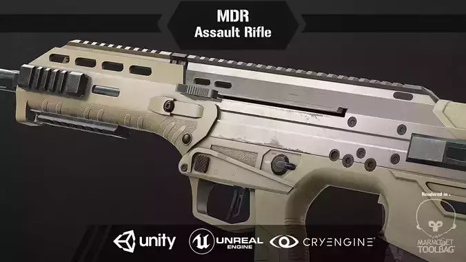 MDR Assault Rifle Low-poly 3D model