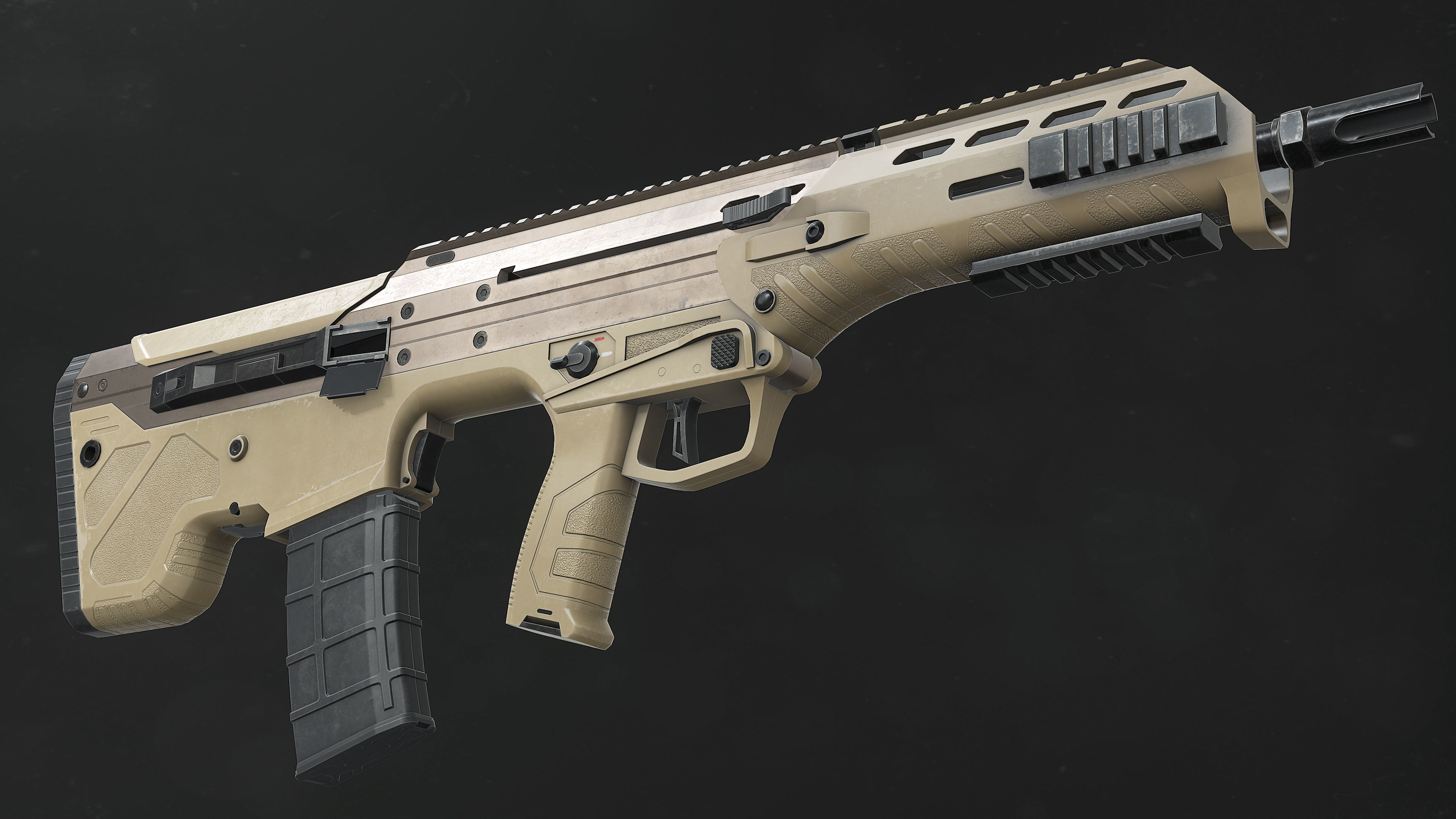 MDR Assault Rifle Low-poly 3D model_2