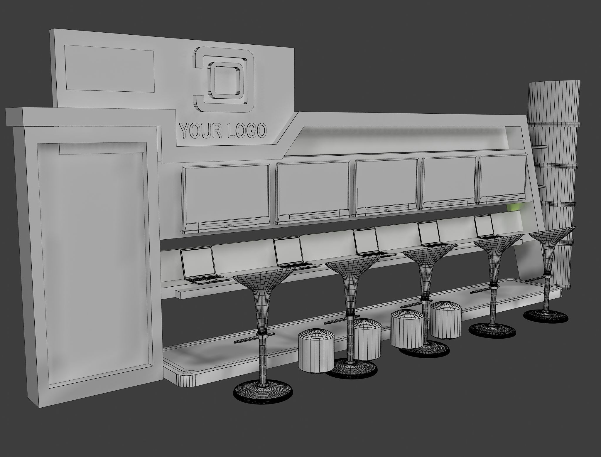 Booth Exhibition Stand a444e 3D model_1