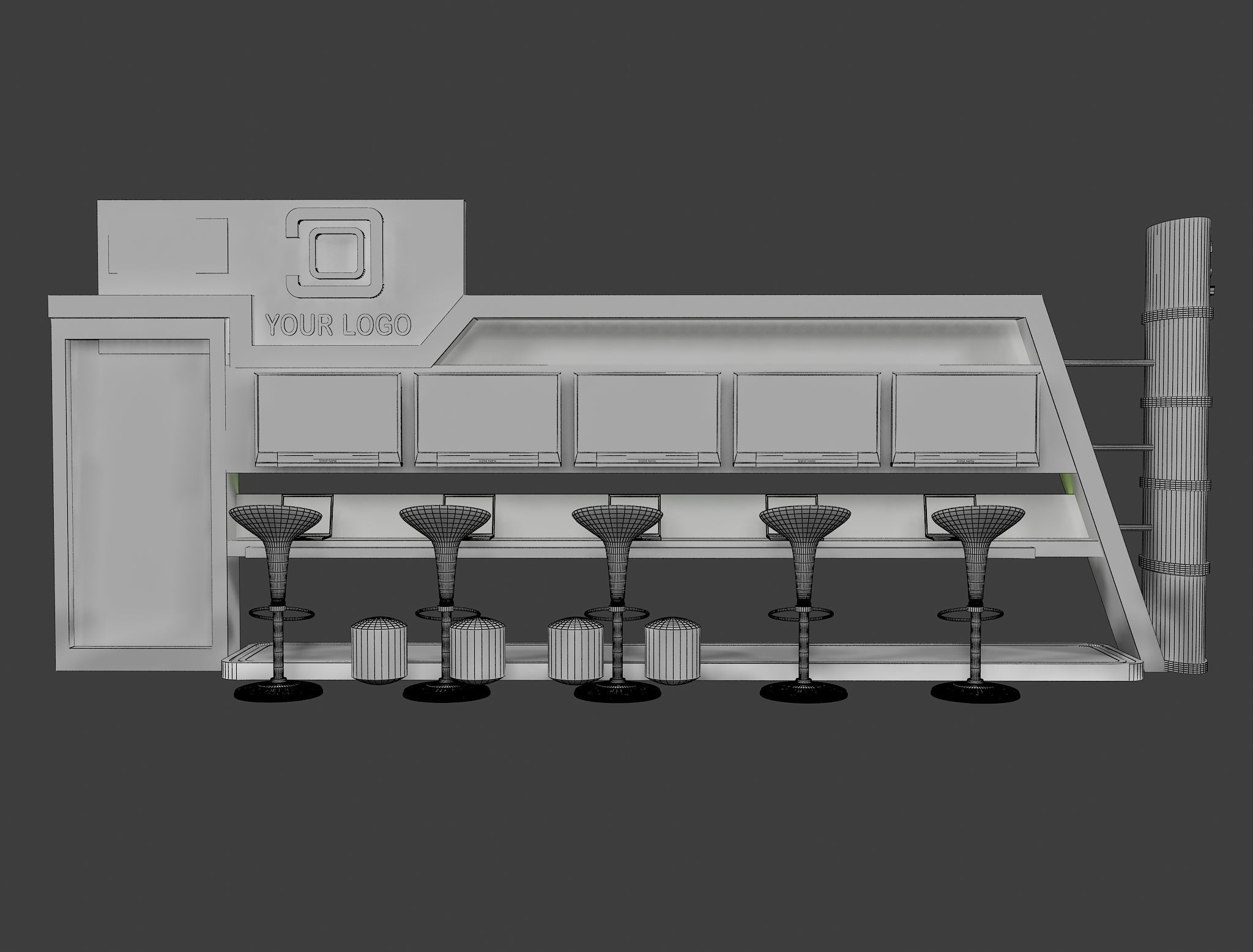 Booth Exhibition Stand a444e 3D model_7