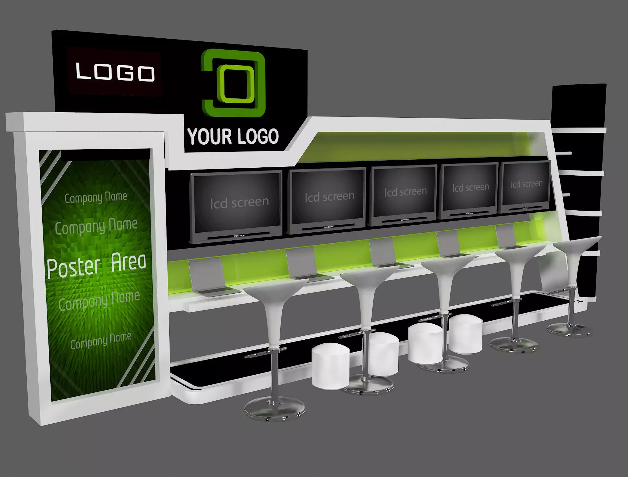 Booth Exhibition Stand a444e 3D model_0