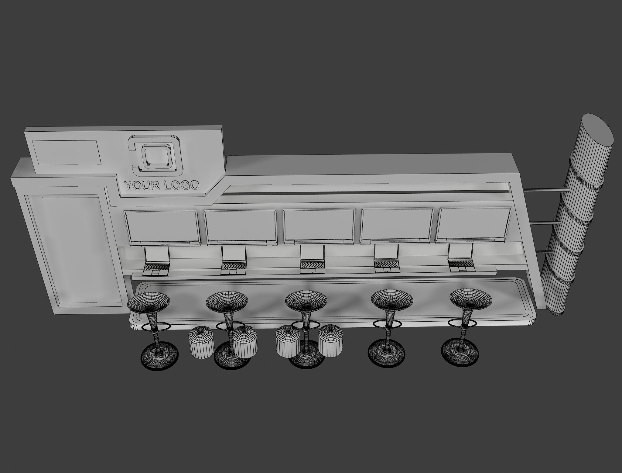 Booth Exhibition Stand a444e 3D model_5