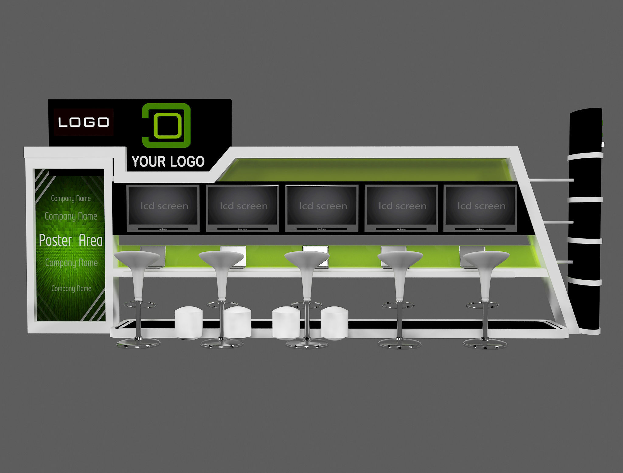 Booth Exhibition Stand a444e 3D model_6