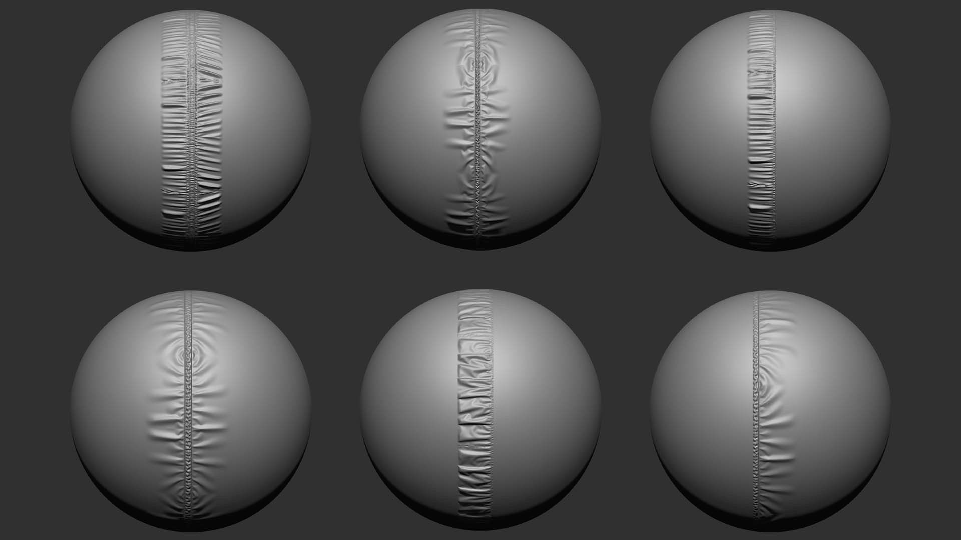 200 Seams And Stitches Brushes  Video Tutorial-Collection 3D model_8