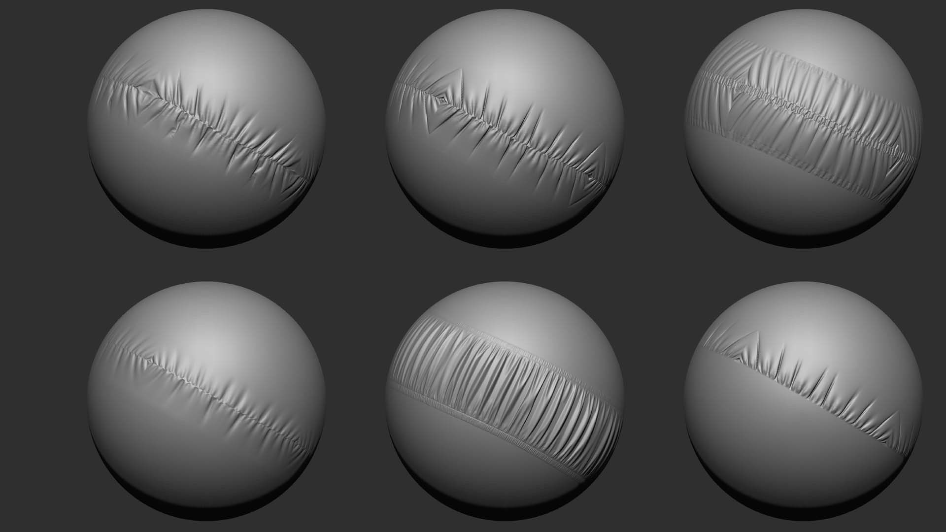 200 Seams And Stitches Brushes  Video Tutorial-Collection 3D model_6