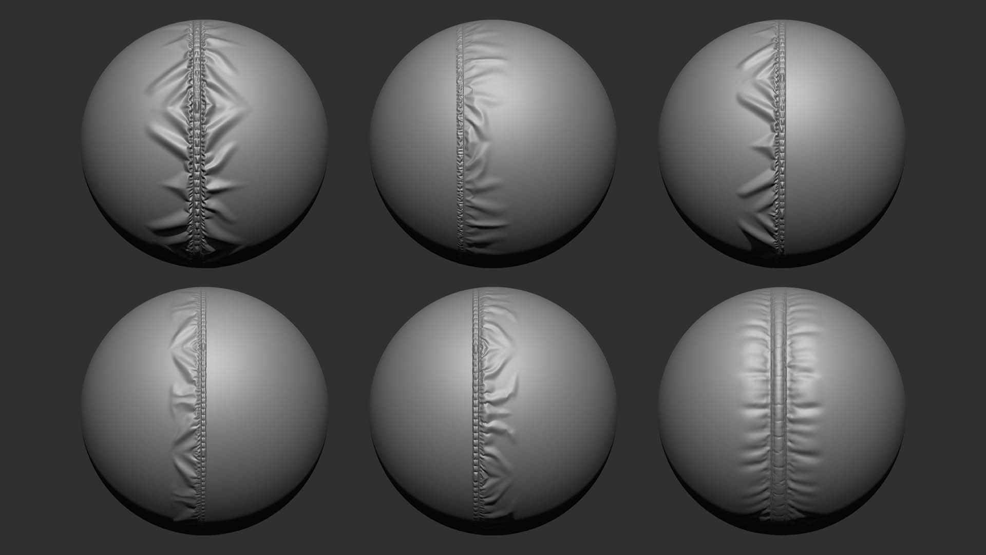 200 Seams And Stitches Brushes  Video Tutorial-Collection 3D model_9