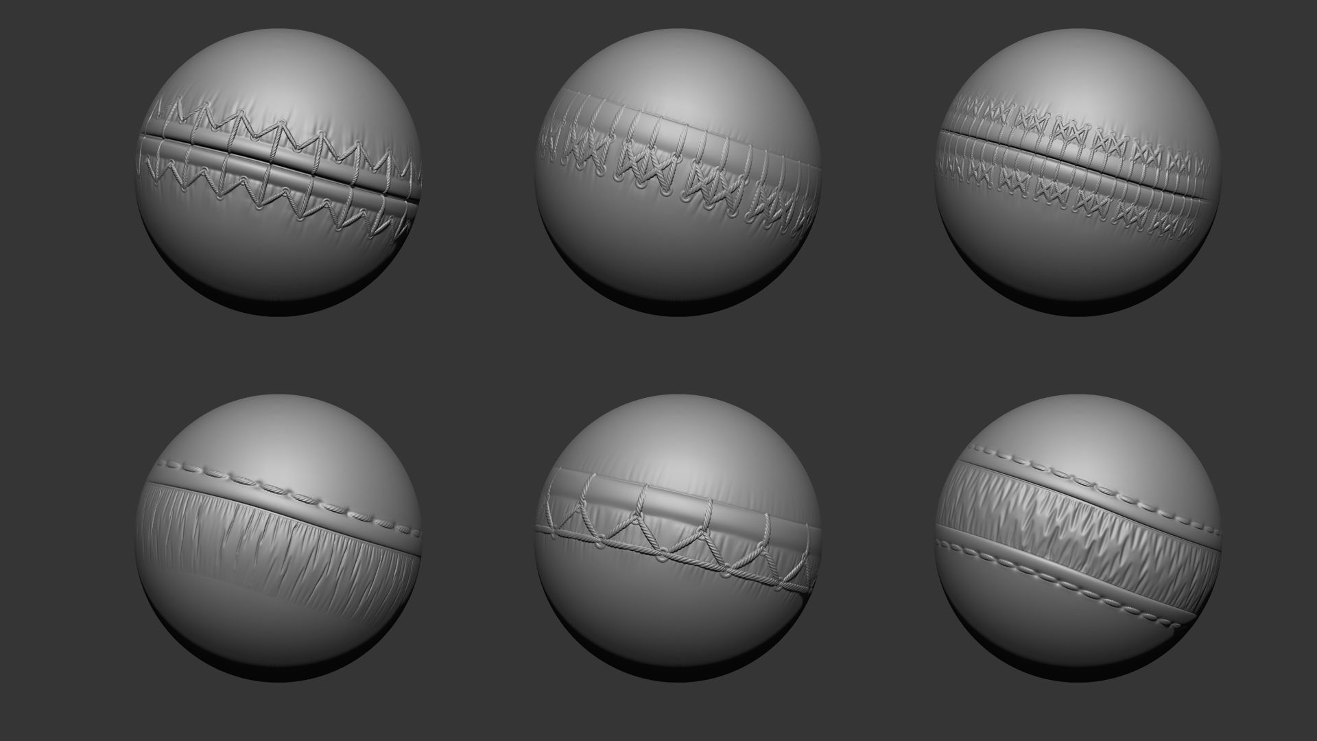 200 Seams And Stitches Brushes  Video Tutorial-Collection 3D model_1