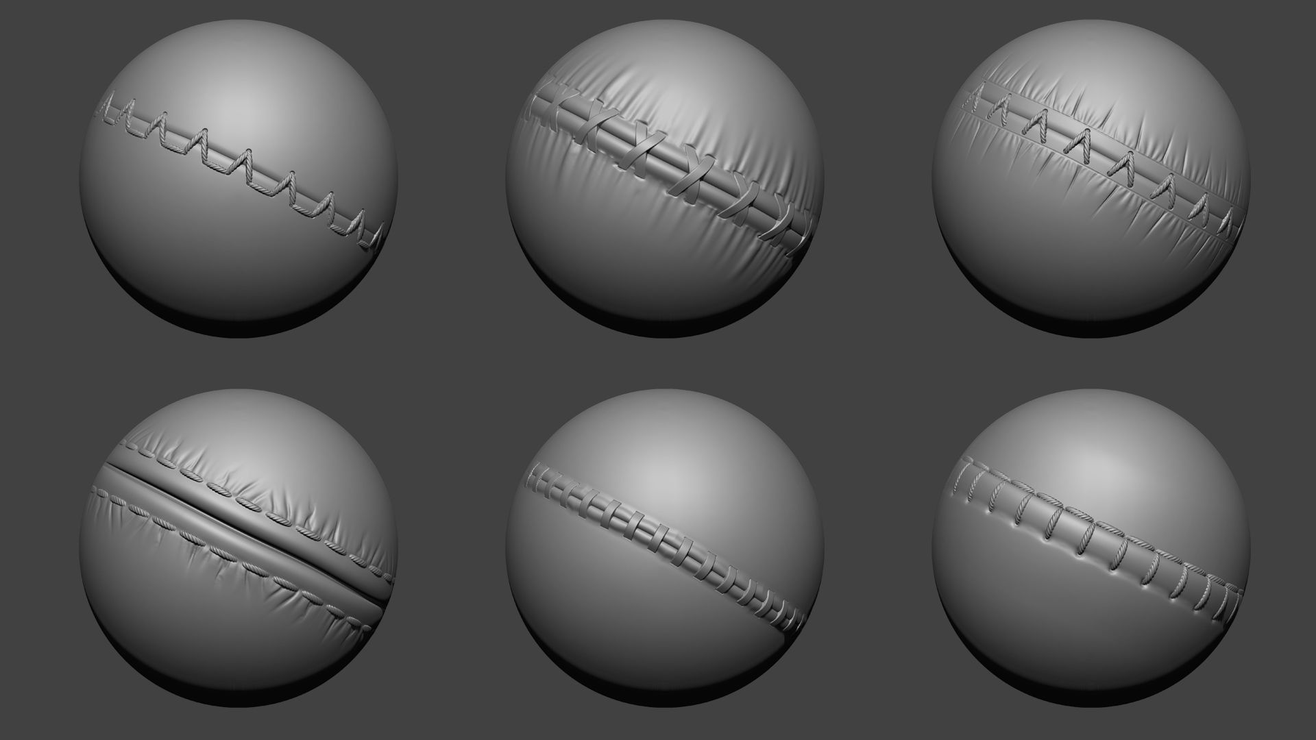 200 Seams And Stitches Brushes  Video Tutorial-Collection 3D model_7