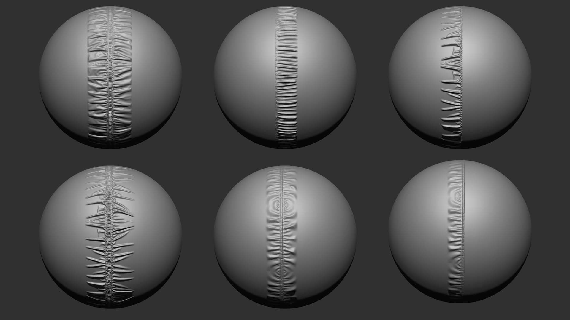 200 Seams And Stitches Brushes  Video Tutorial-Collection 3D model_10