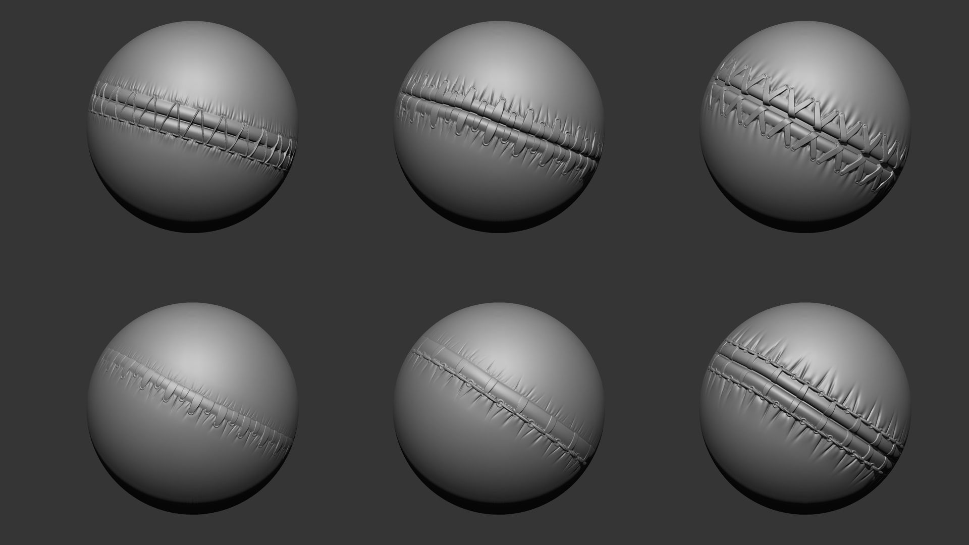 200 Seams And Stitches Brushes  Video Tutorial-Collection 3D model_2