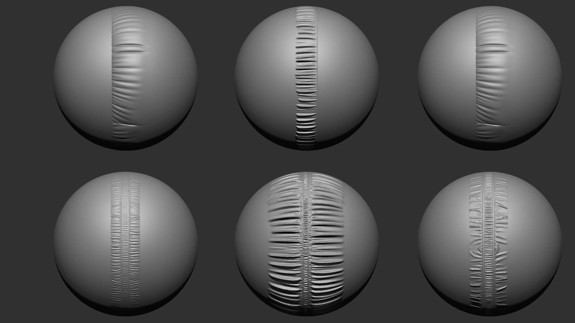 200 Seams And Stitches Brushes  Video Tutorial-Collection 3D model_11