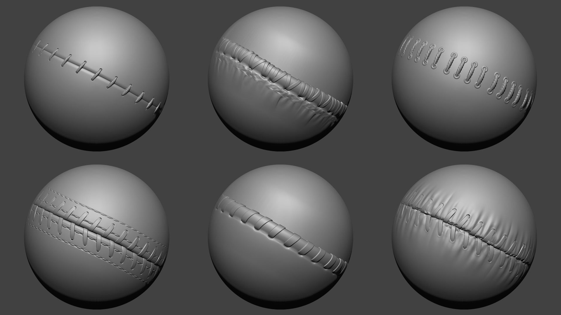 200 Seams And Stitches Brushes  Video Tutorial-Collection 3D model_4