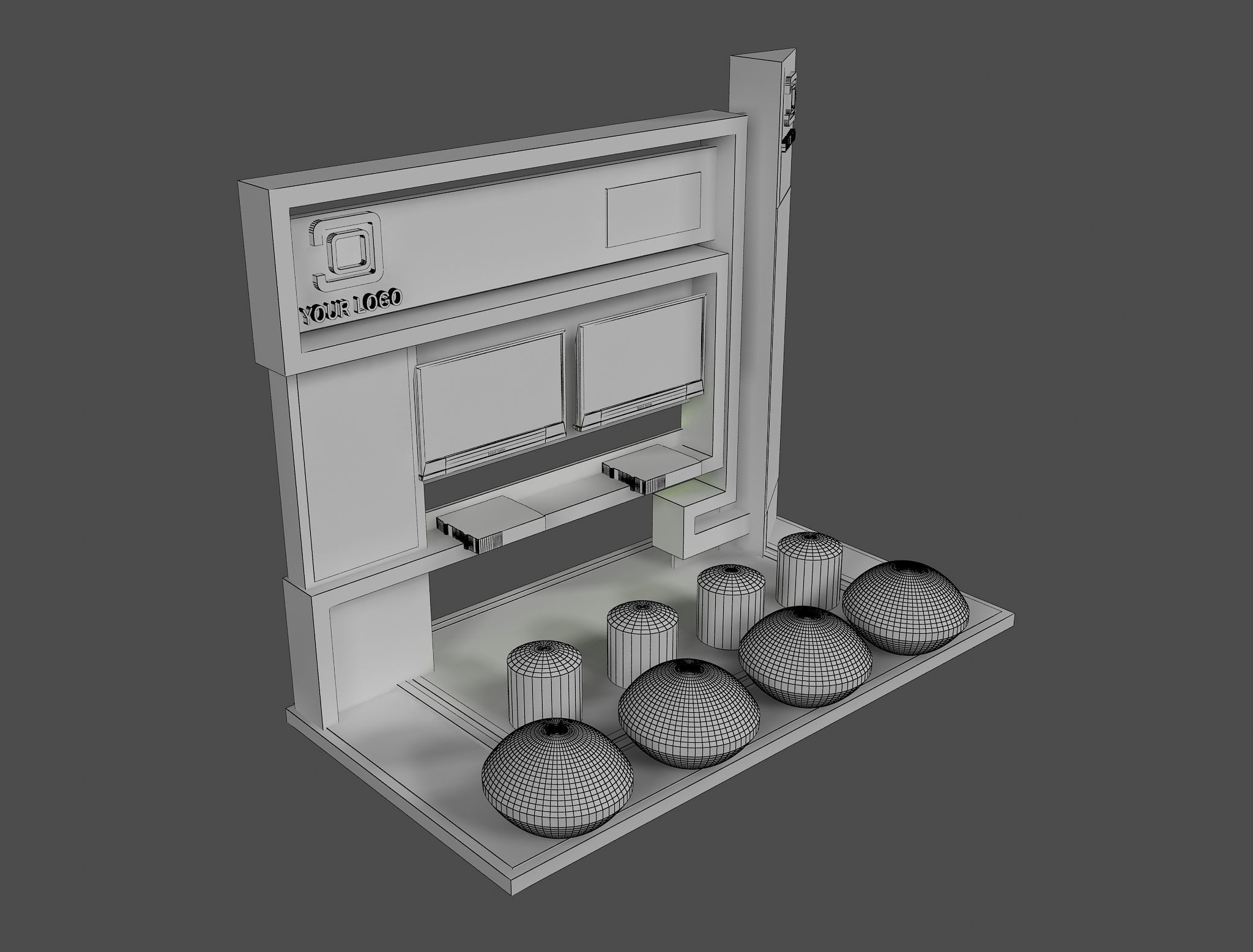 Booth Exhibition Stand a445a 3D model_9