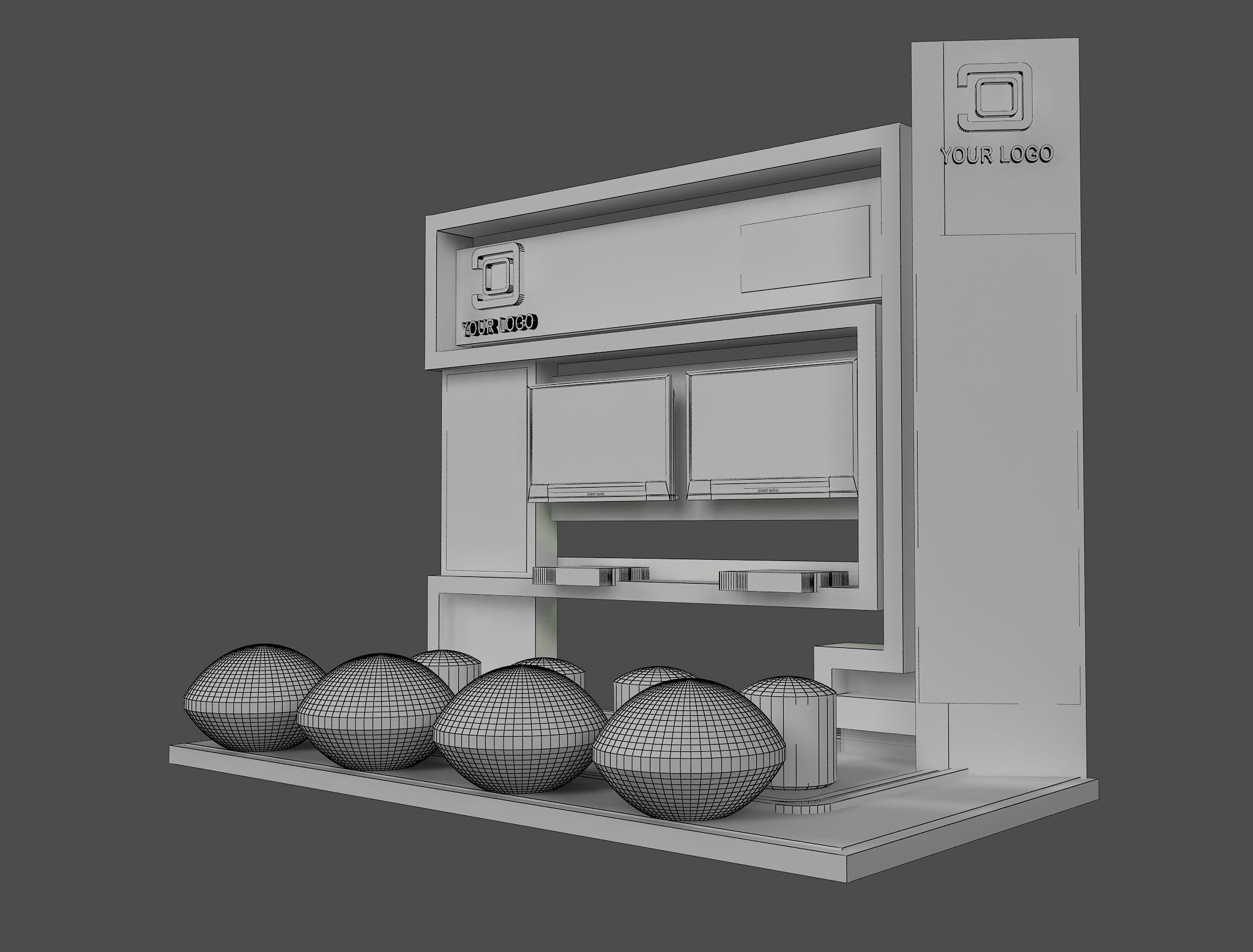 Booth Exhibition Stand a445a 3D model_3