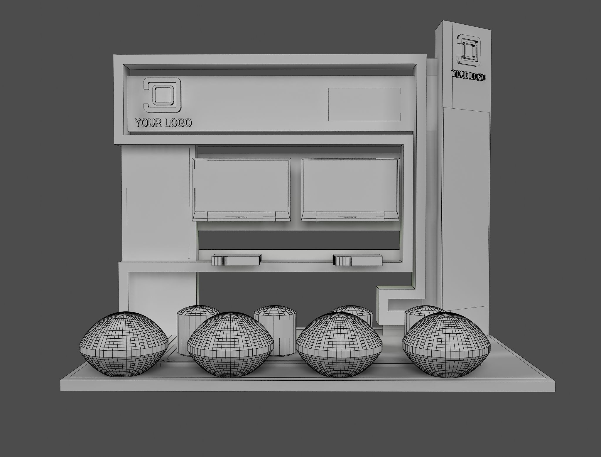 Booth Exhibition Stand a445a 3D model_7