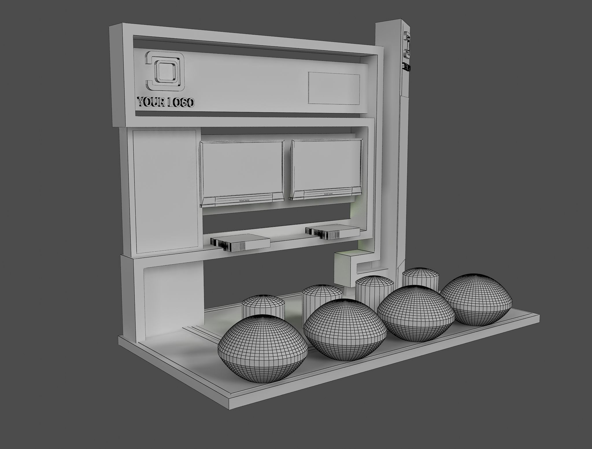 Booth Exhibition Stand a445a 3D model_1