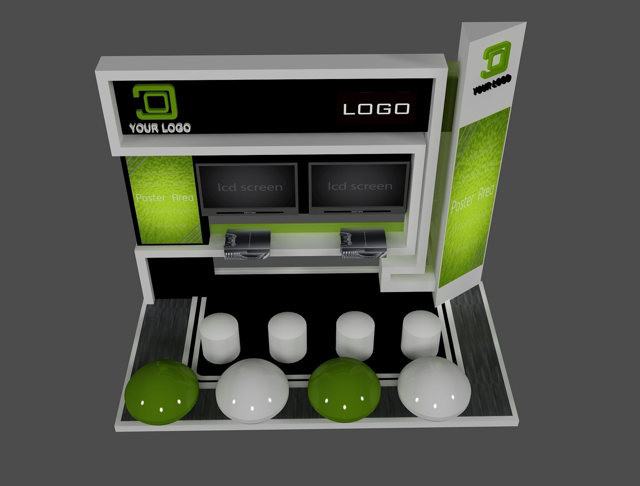 Booth Exhibition Stand a445a 3D model_4