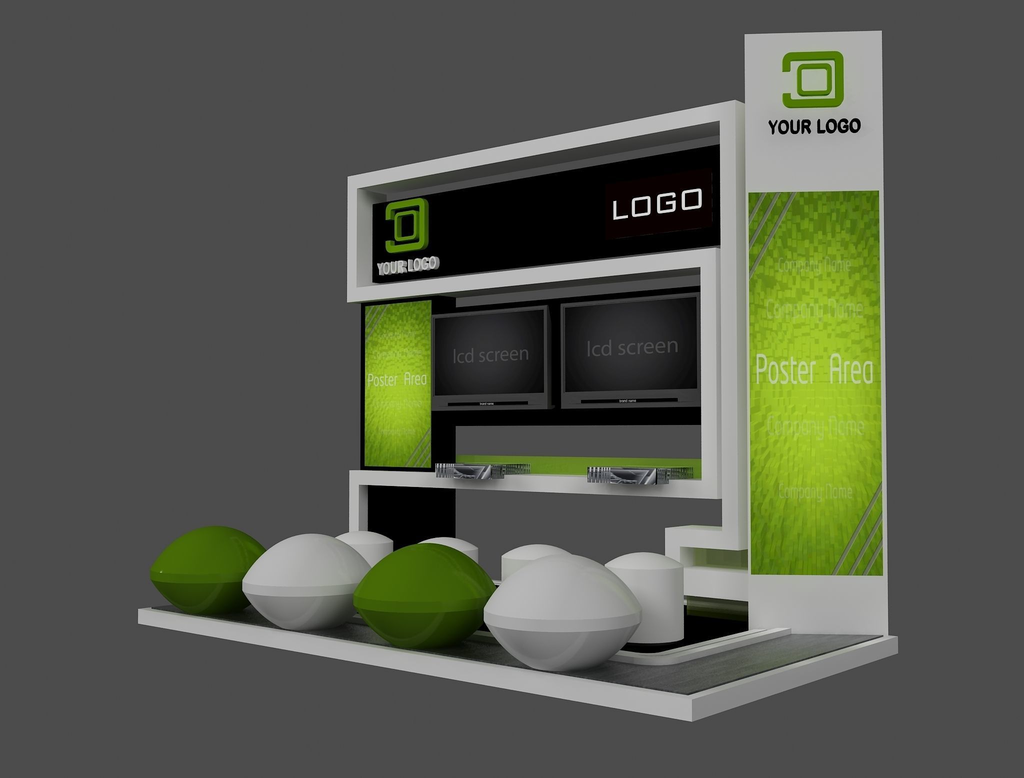 Booth Exhibition Stand a445a 3D model_2
