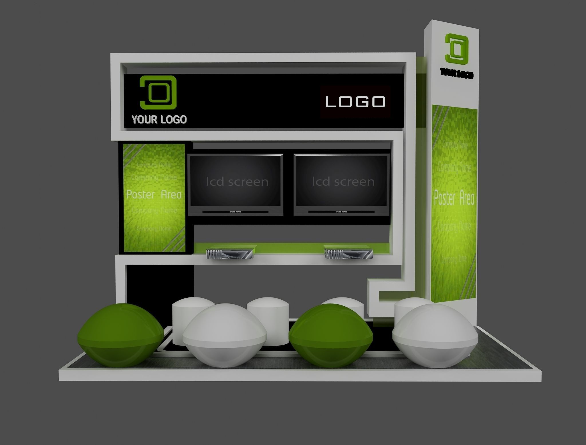 Booth Exhibition Stand a445a 3D model_6