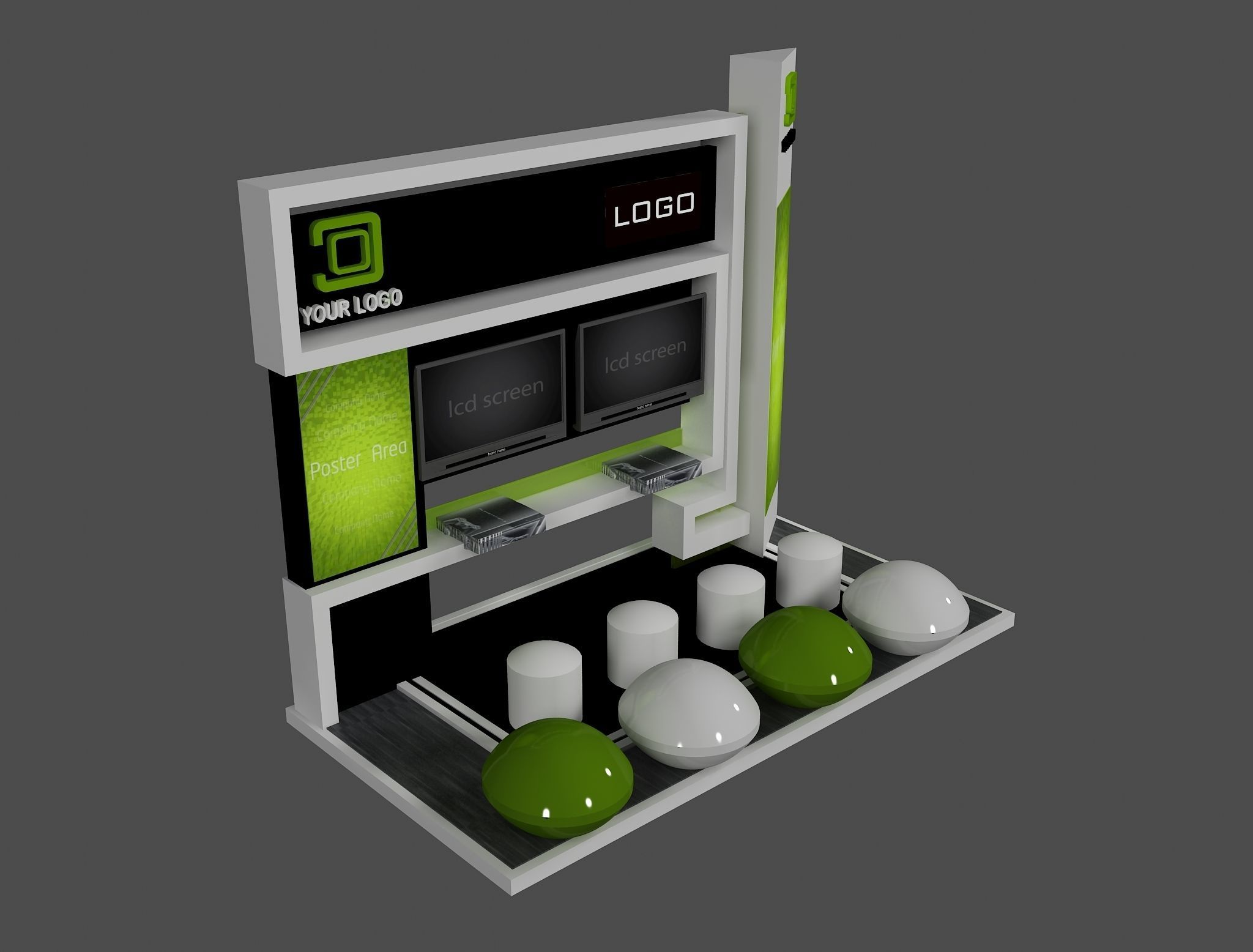 Booth Exhibition Stand a445a 3D model_8