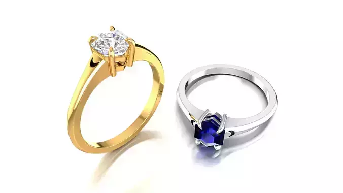 Hexagon Engagement Ring