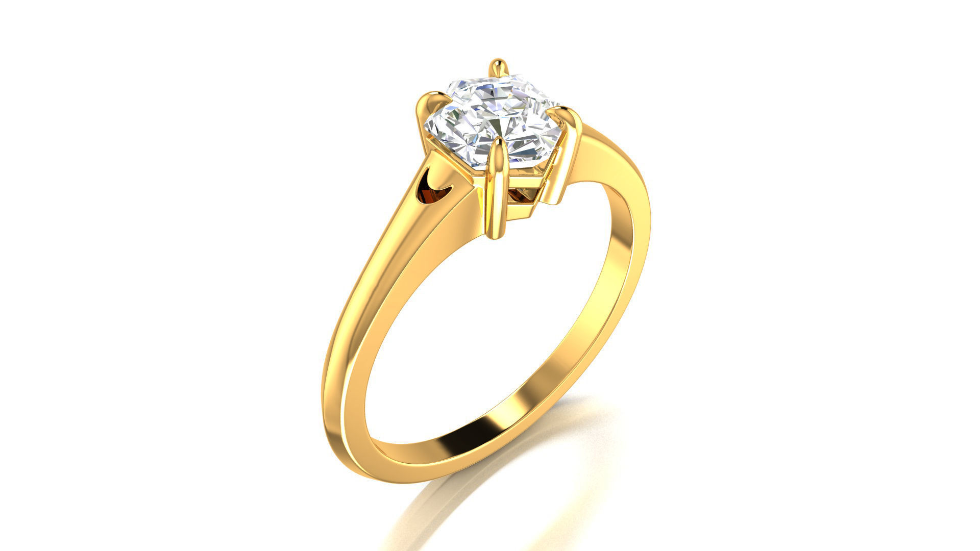 Hexagon Engagement Ring 3D print model_1